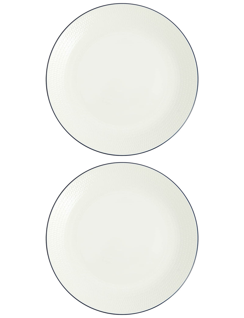 Wedgwood Gio dinner plates fine china blue rim, imported from the UK
