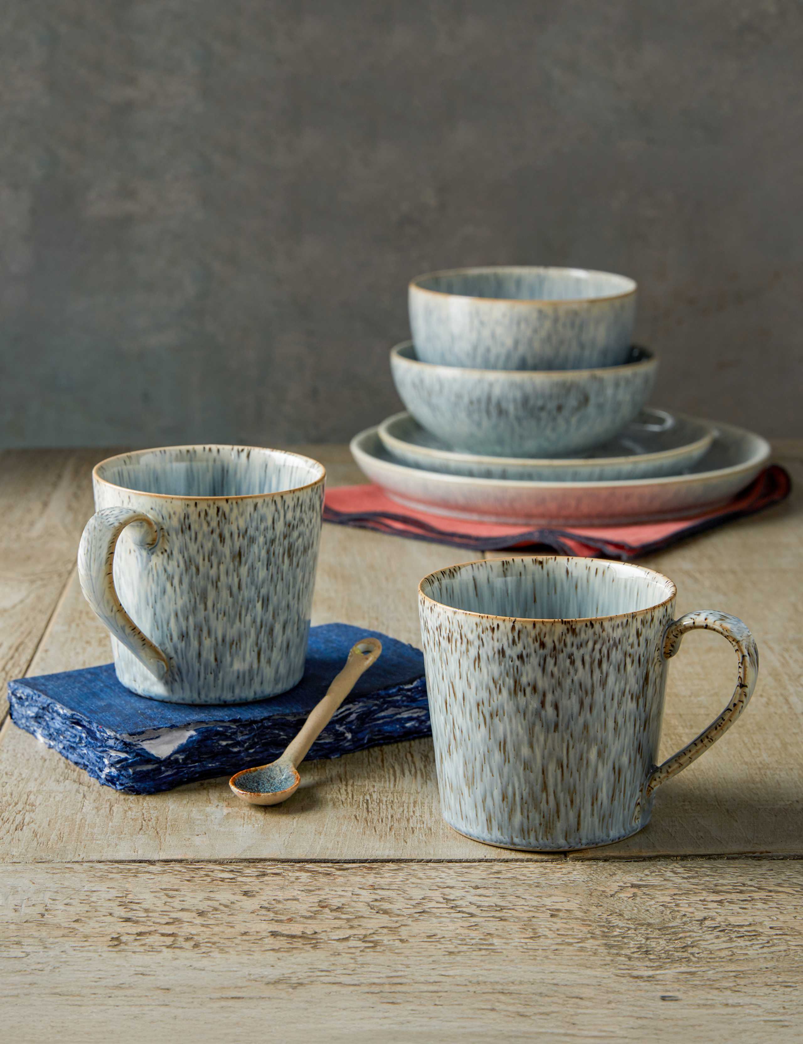 Denby Halo Speckle mugs set of 2 (British brand)