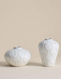 Set of two mini ceramic bow vases, imported from the UK