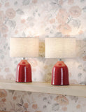 Laura Ashley Penny ceramic ribbed table lamp set (British brand)