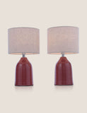 Laura Ashley Penny ceramic ribbed table lamp set (British brand)