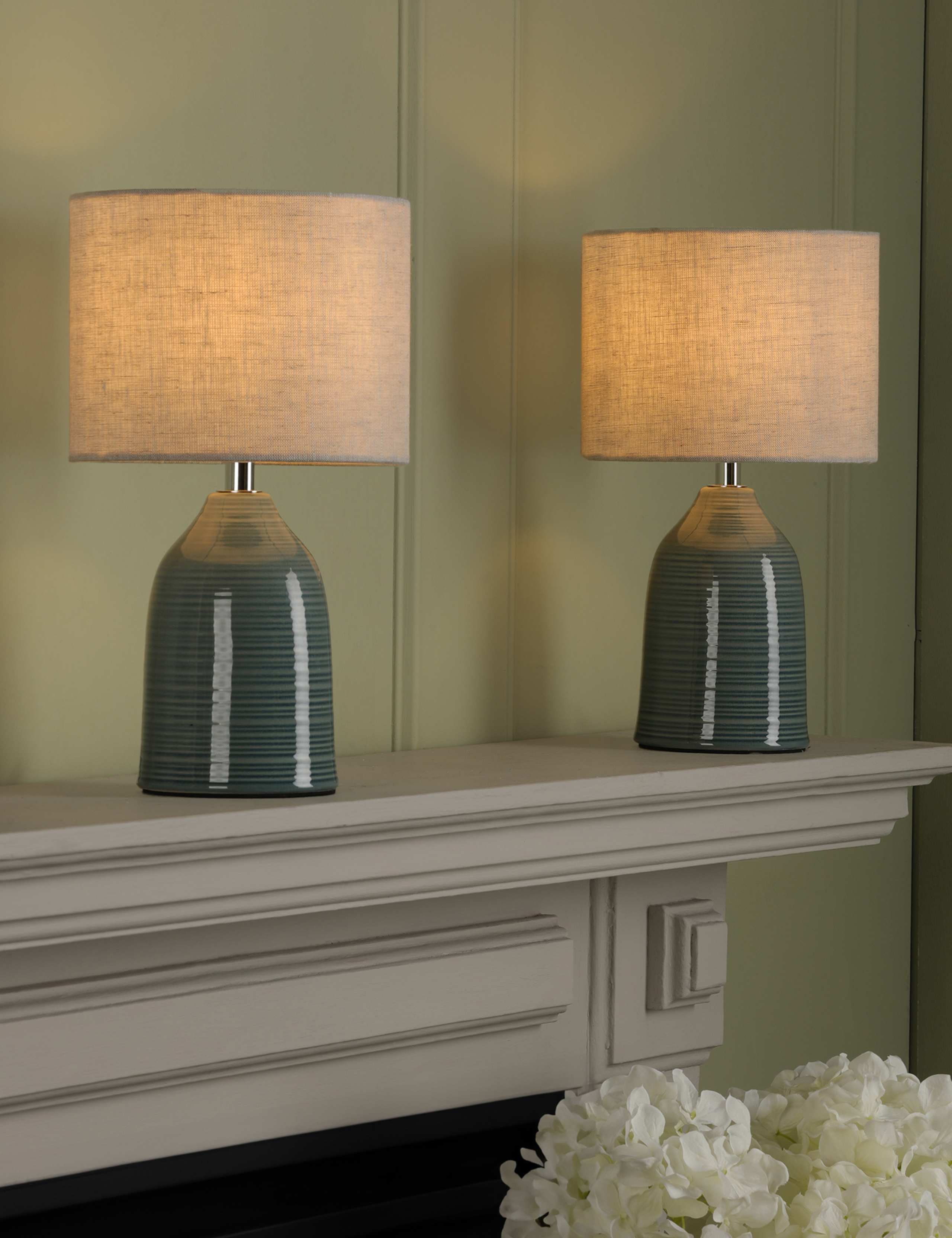 Laura Ashley Penny ceramic table lamps set of 2, imported from the UK