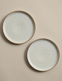 Set of 2 stoneware side plates 21 cm, imported from the UK