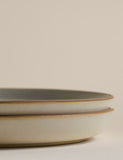 Set of 2 stoneware side plates 21 cm, imported from the UK