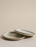 Set of 2 stoneware side plates 21 cm, imported from the UK
