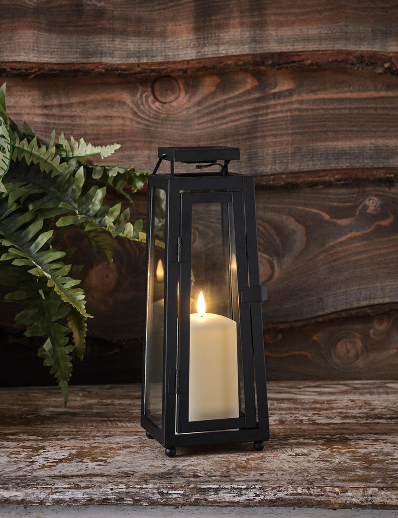 Porto solar lanterns set of 2 with TruGlow candles (British brand)