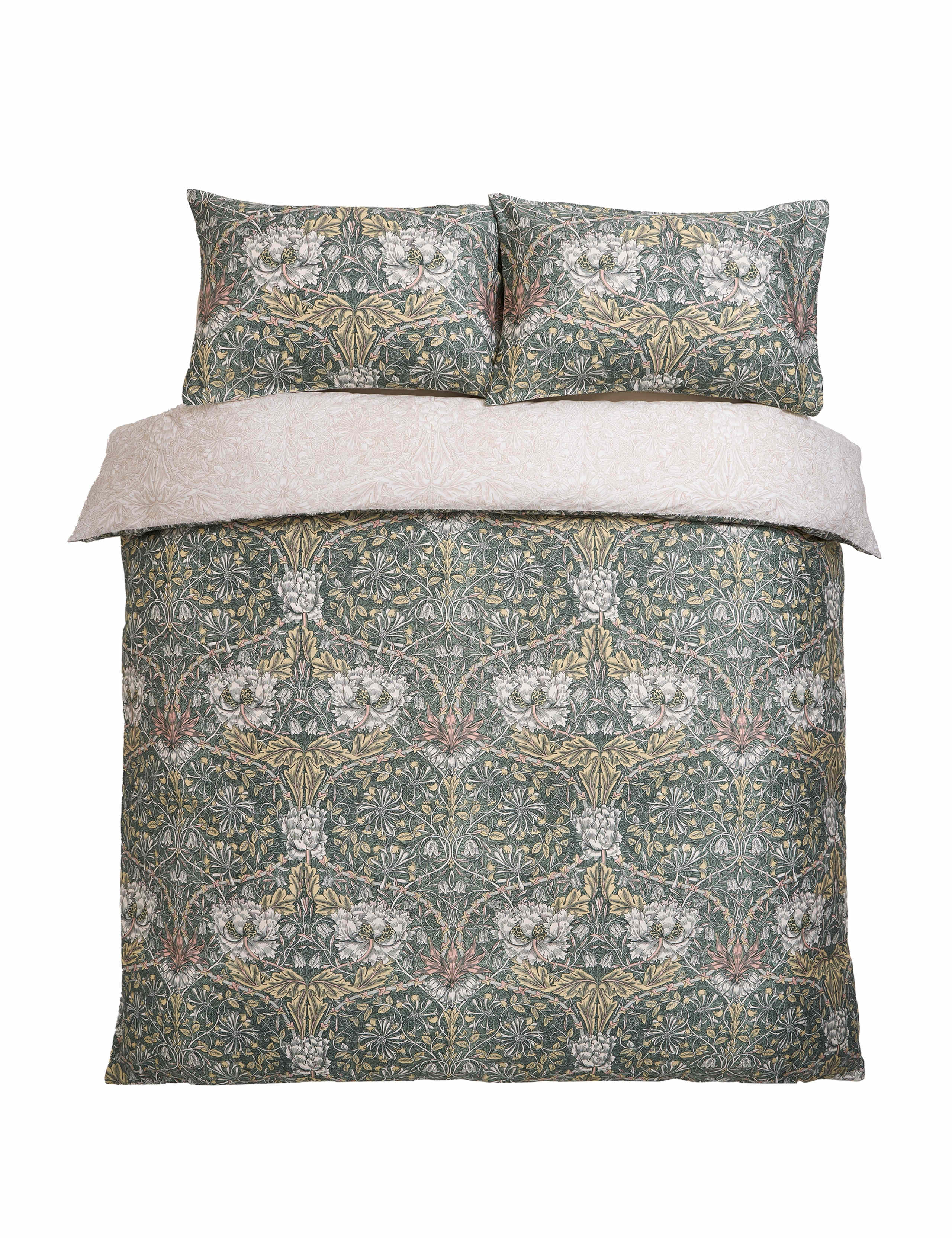 William Morris honeysuckle and tulip pillowcases set of 2, UK version