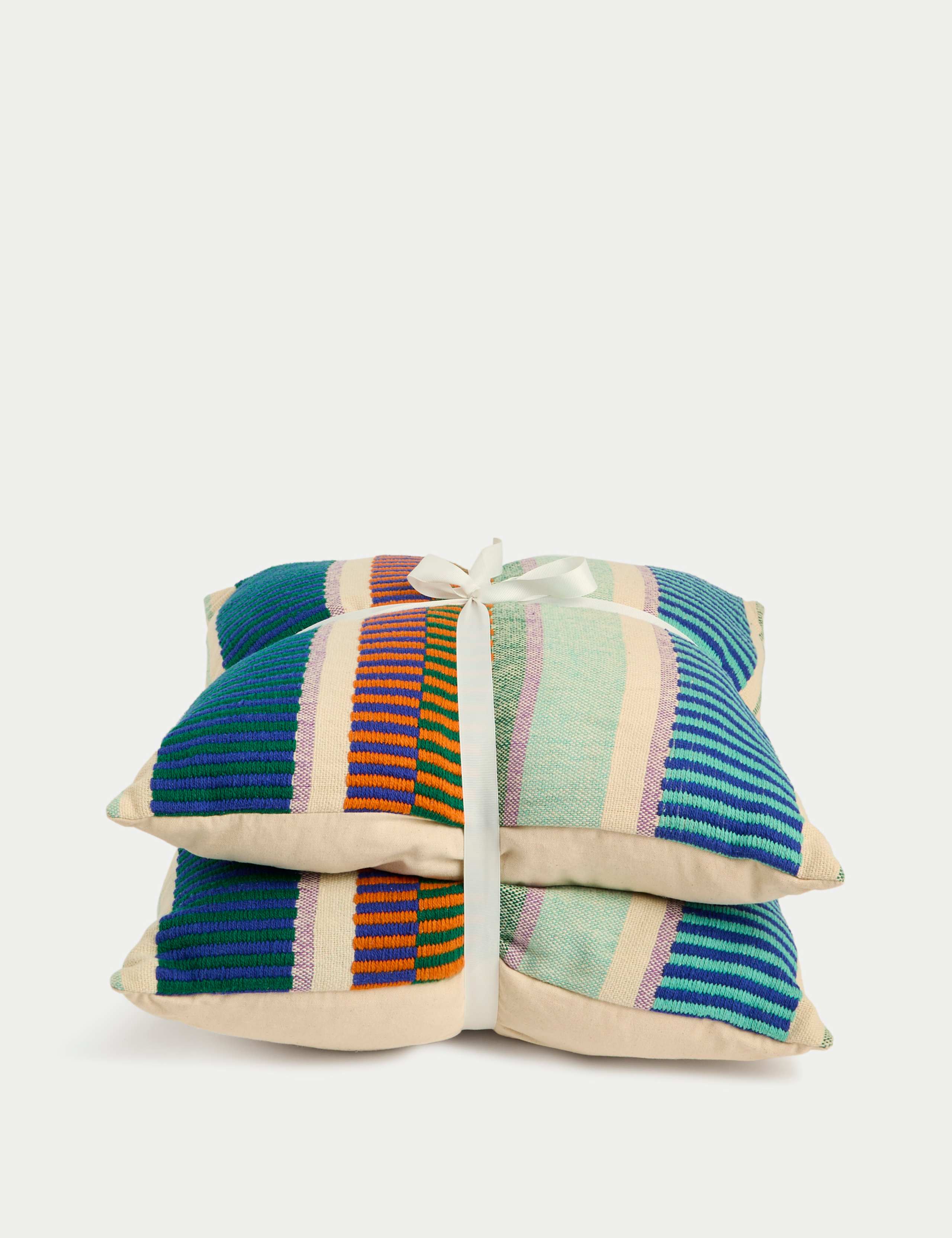 Outdoor cushion set of two modern stripe 50cm - British product