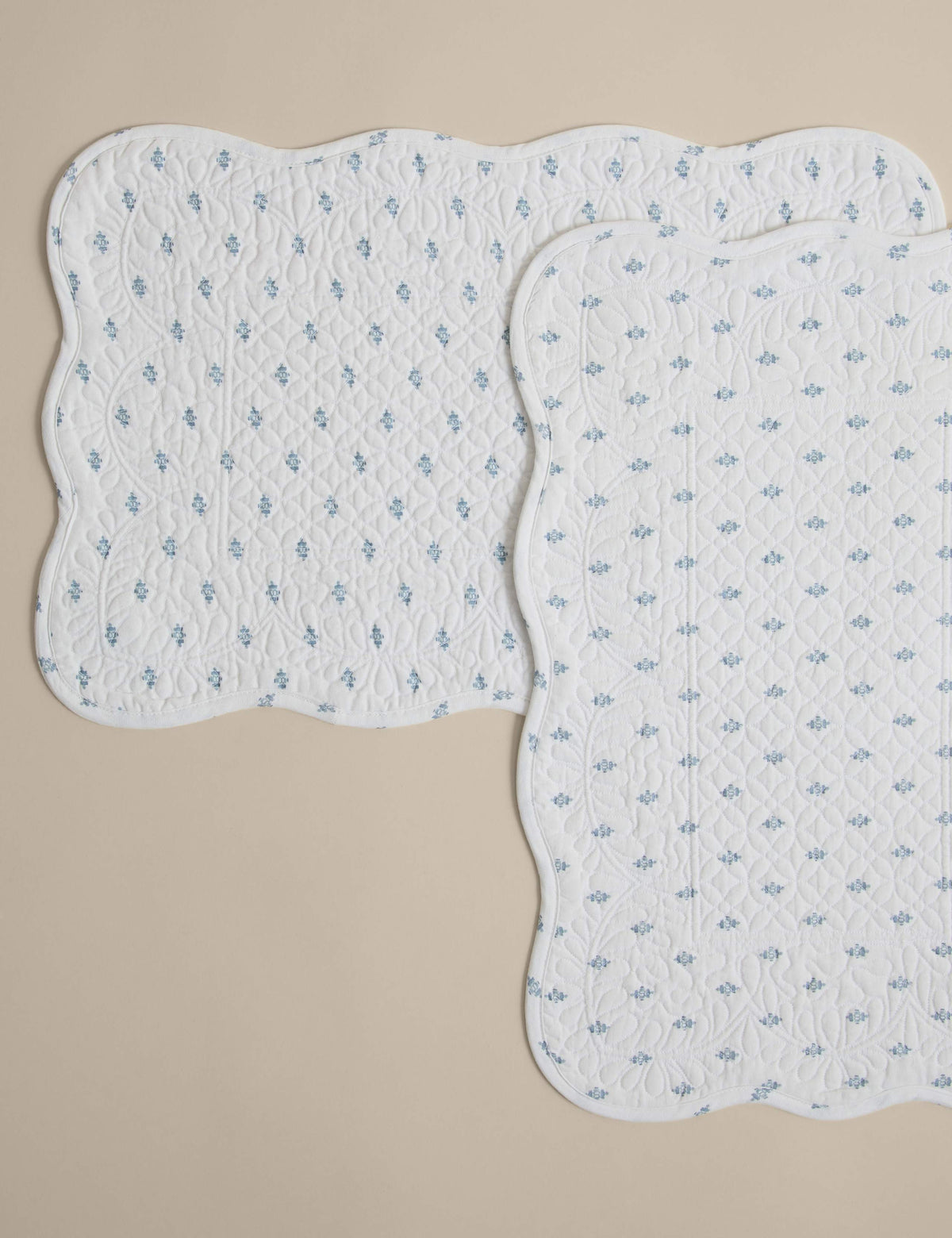 Pure cotton quilted coastal placemats set of 2 (British brand)
