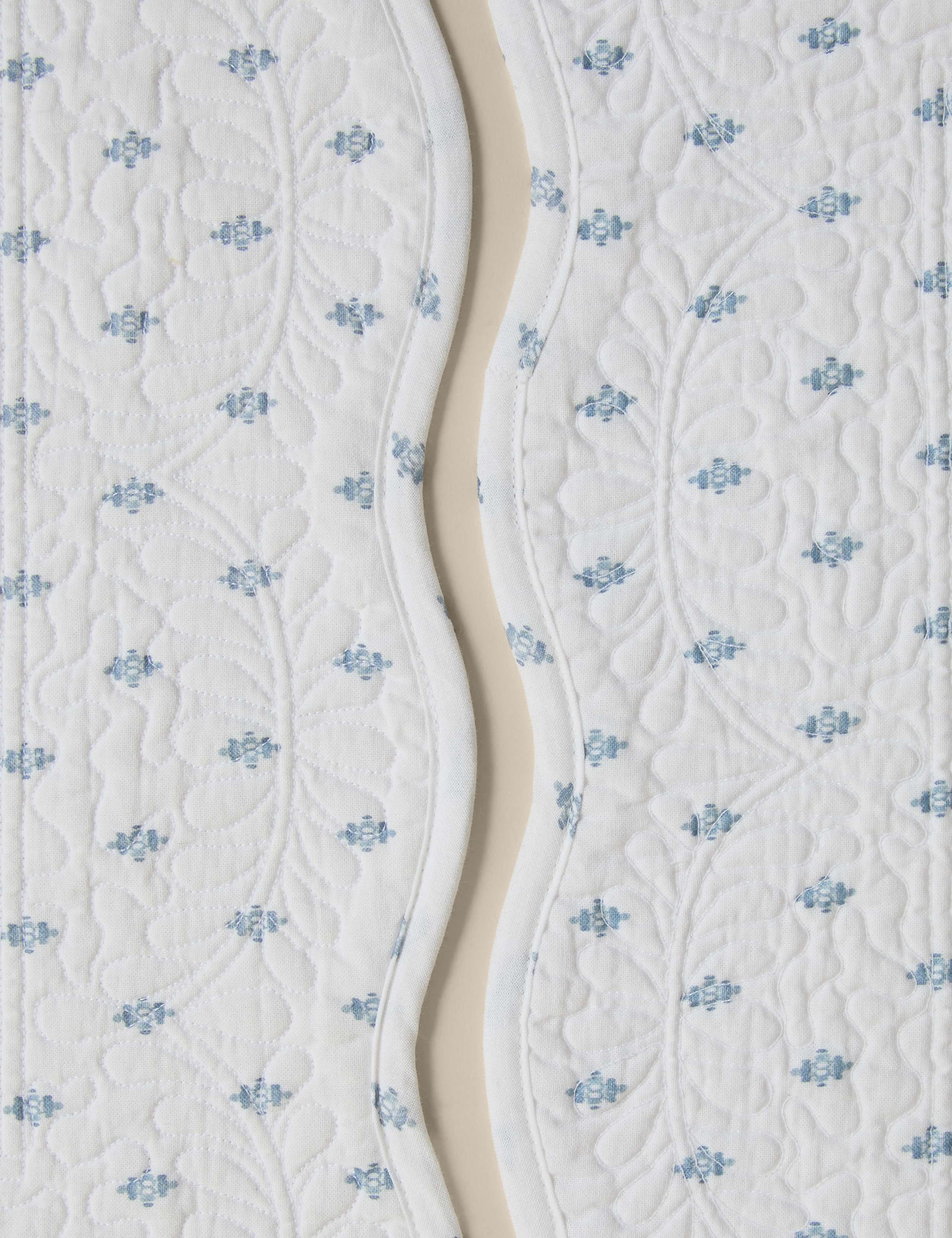Pure cotton quilted coastal placemats set of 2 (British brand)