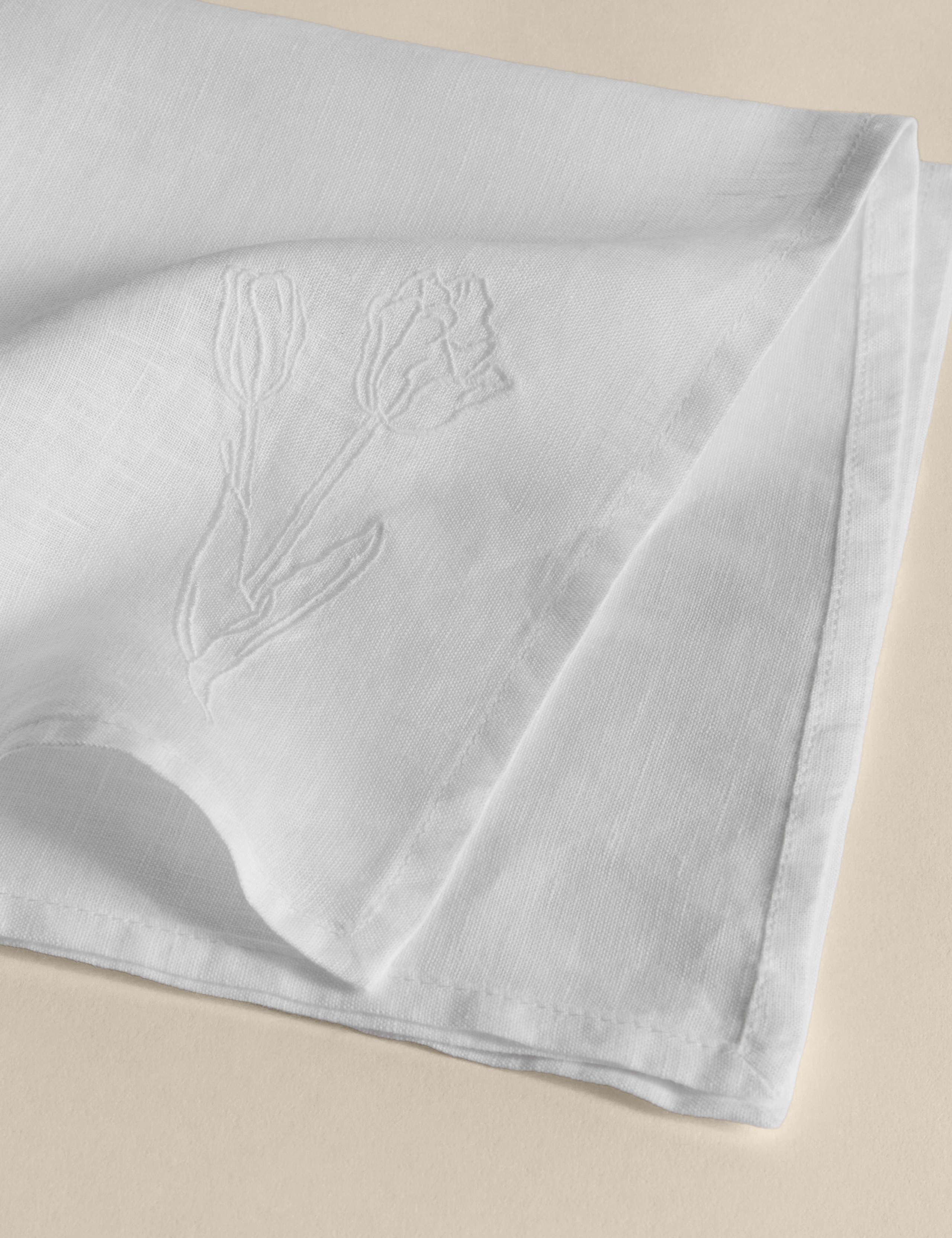 Linen embroidered napkins set of 2 45 cm (British brand)