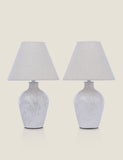 Laura Ashley set of 2 pussywillow table lamps ceramic base - British product