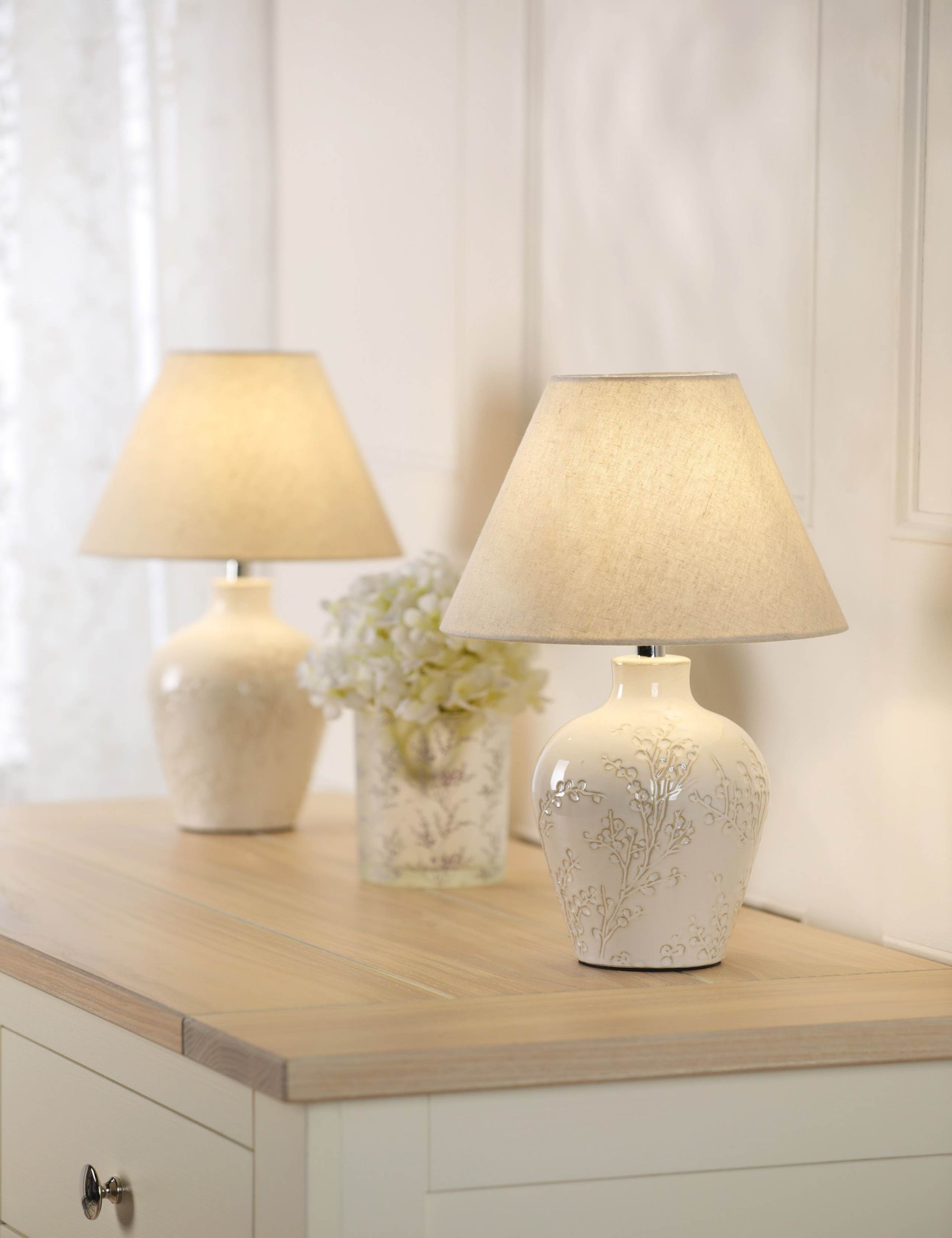 Laura Ashley set of 2 pussywillow table lamps ceramic base - British product