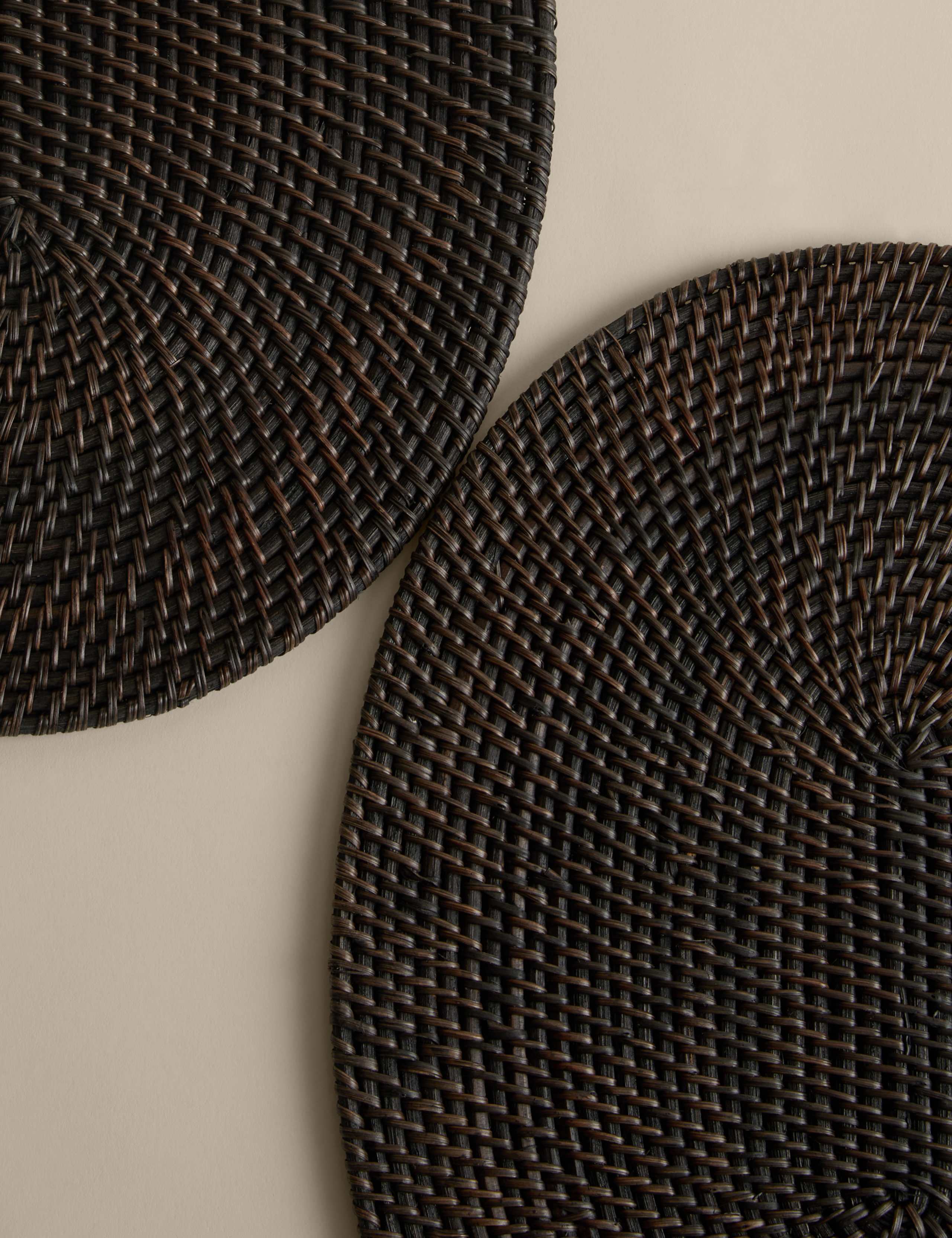 Rattan woven oval placemats 40cm pair, UK version