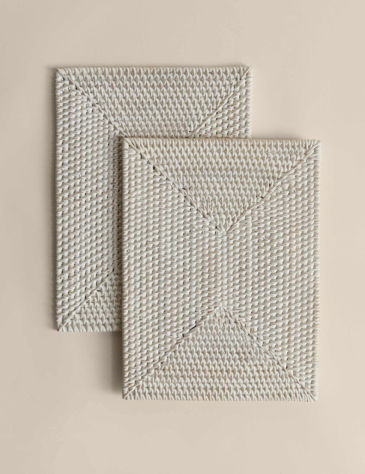 Set of 2 washed rattan placemats, UK dining table decor (British brand)