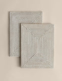 Set of 2 washed rattan placemats, UK dining table decor (British brand)