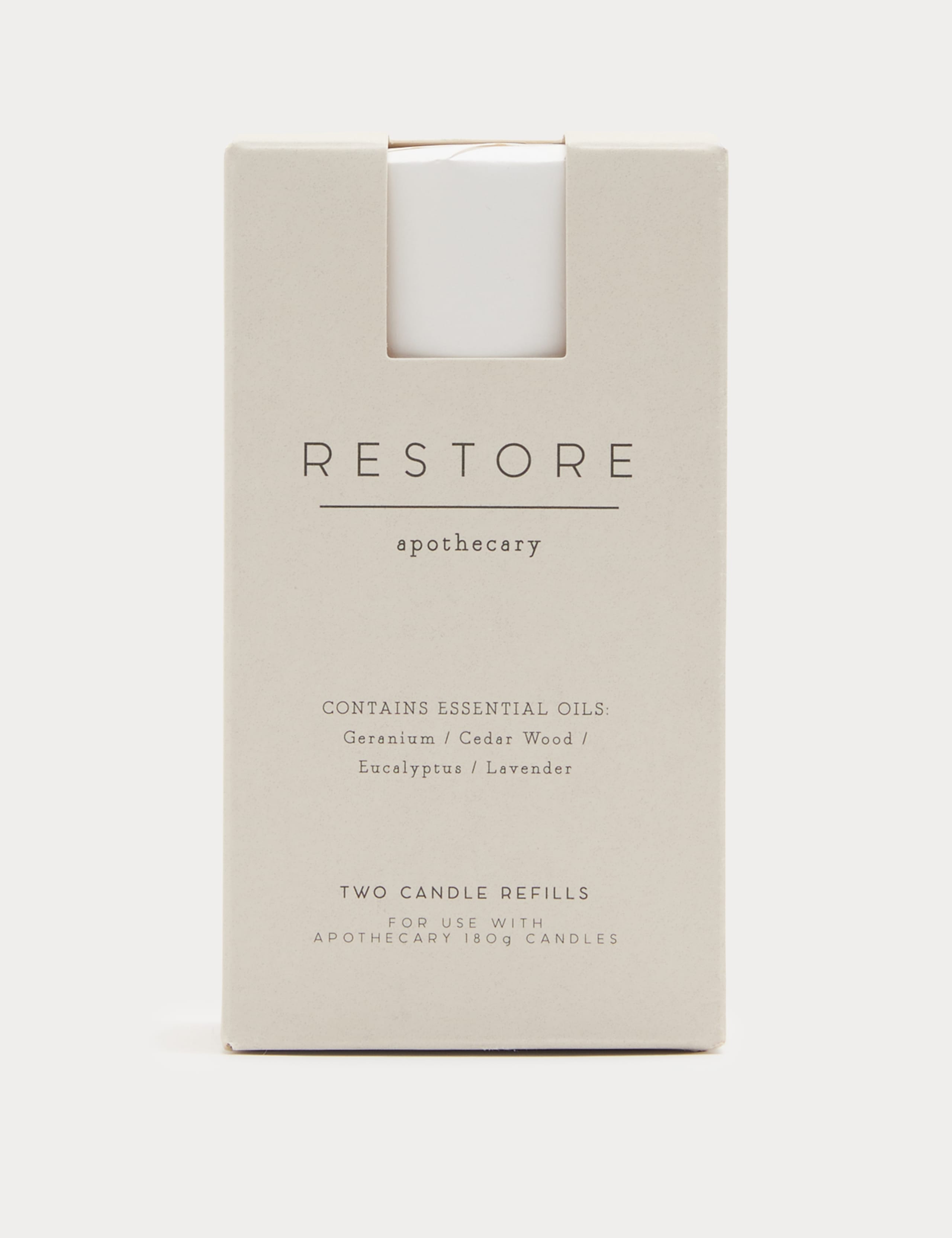 Set of 2 Restore candle refills herbal fragrance - British product