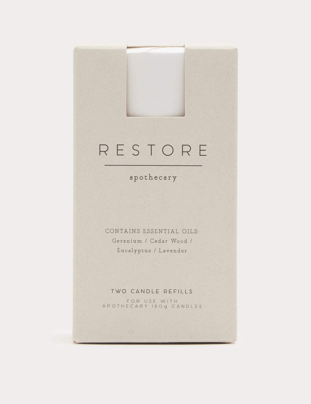 Set of 2 Restore candle refills herbal fragrance - British product