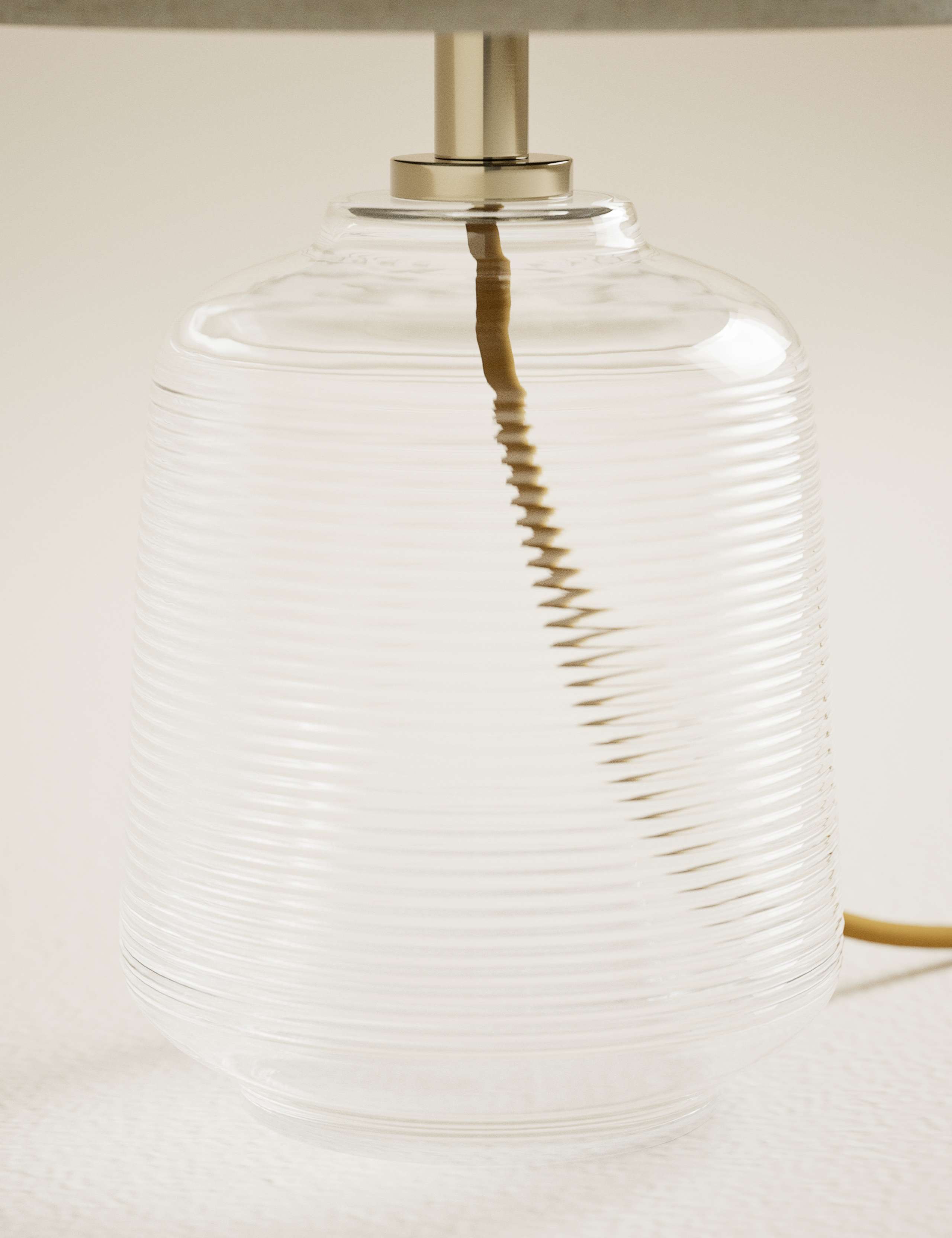 Ribbed glass table lamps set of 2 small, imported from the UK