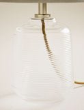 Ribbed glass table lamps set of 2 small, imported from the UK