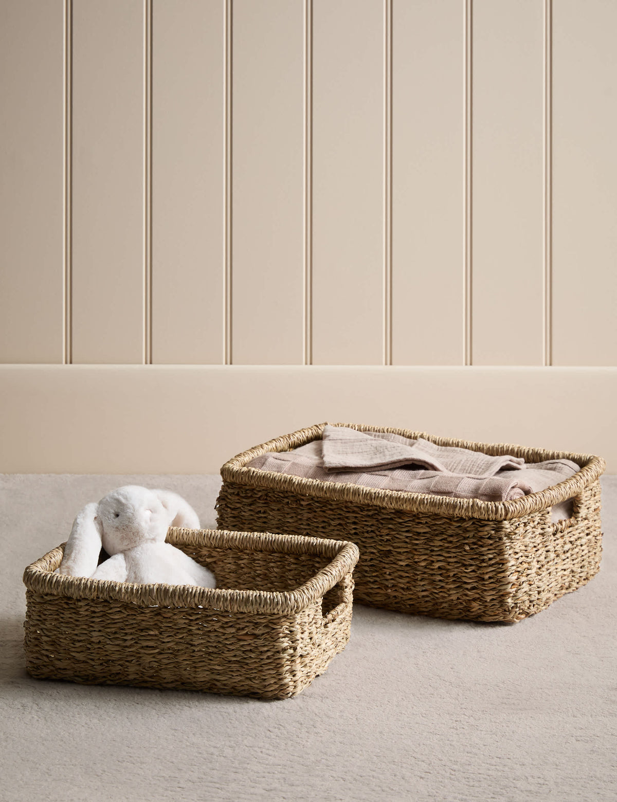 Seagrass rectangular baskets set of 2 (British brand)