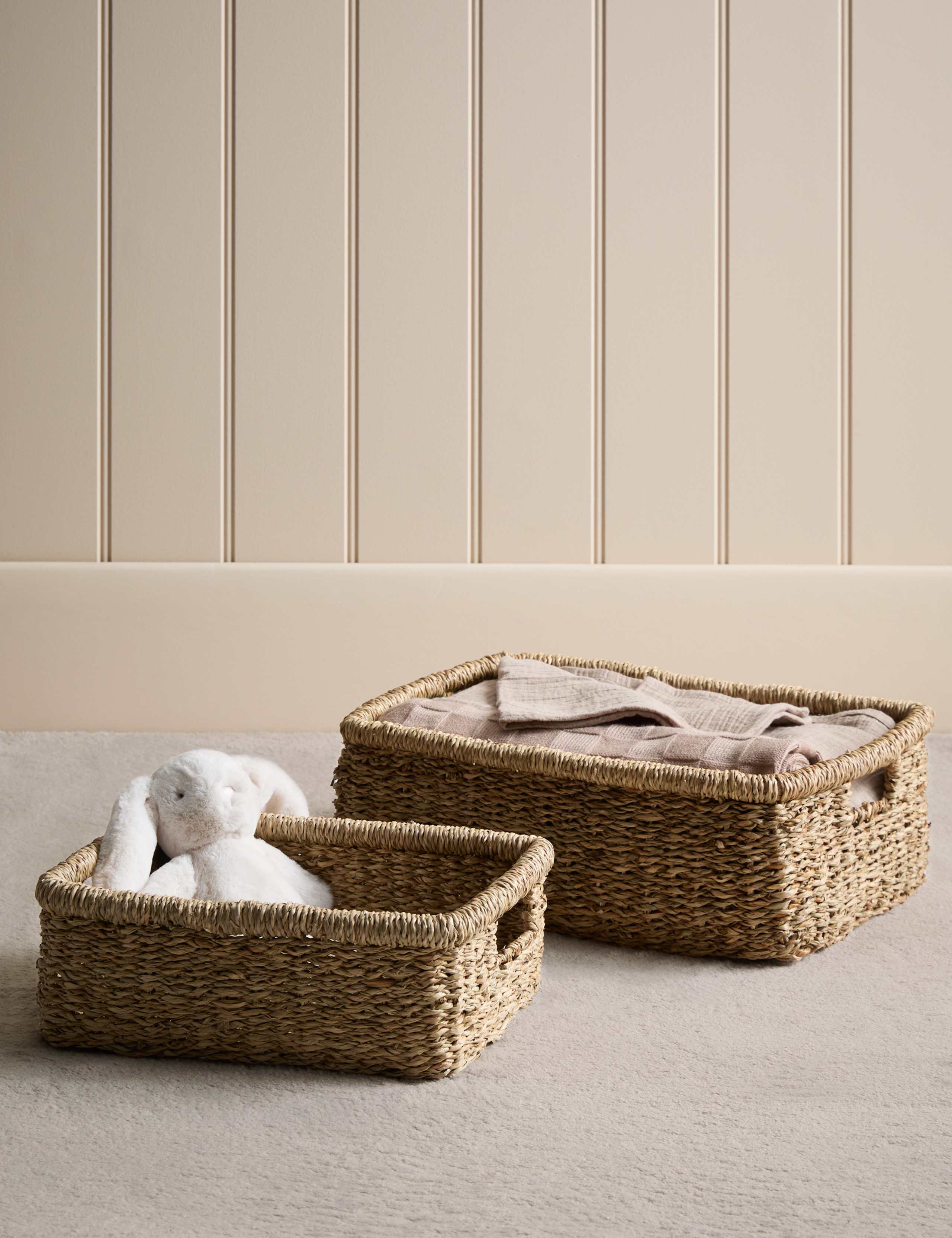 Seagrass rectangular baskets set of 2 (British brand)
