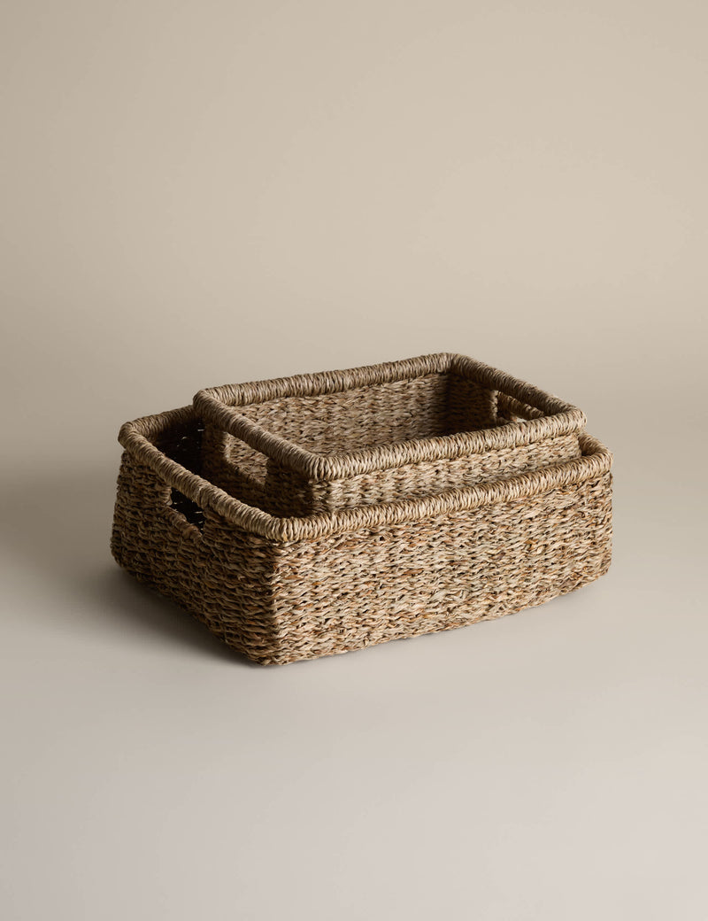 Seagrass rectangular baskets set of 2 (British brand)