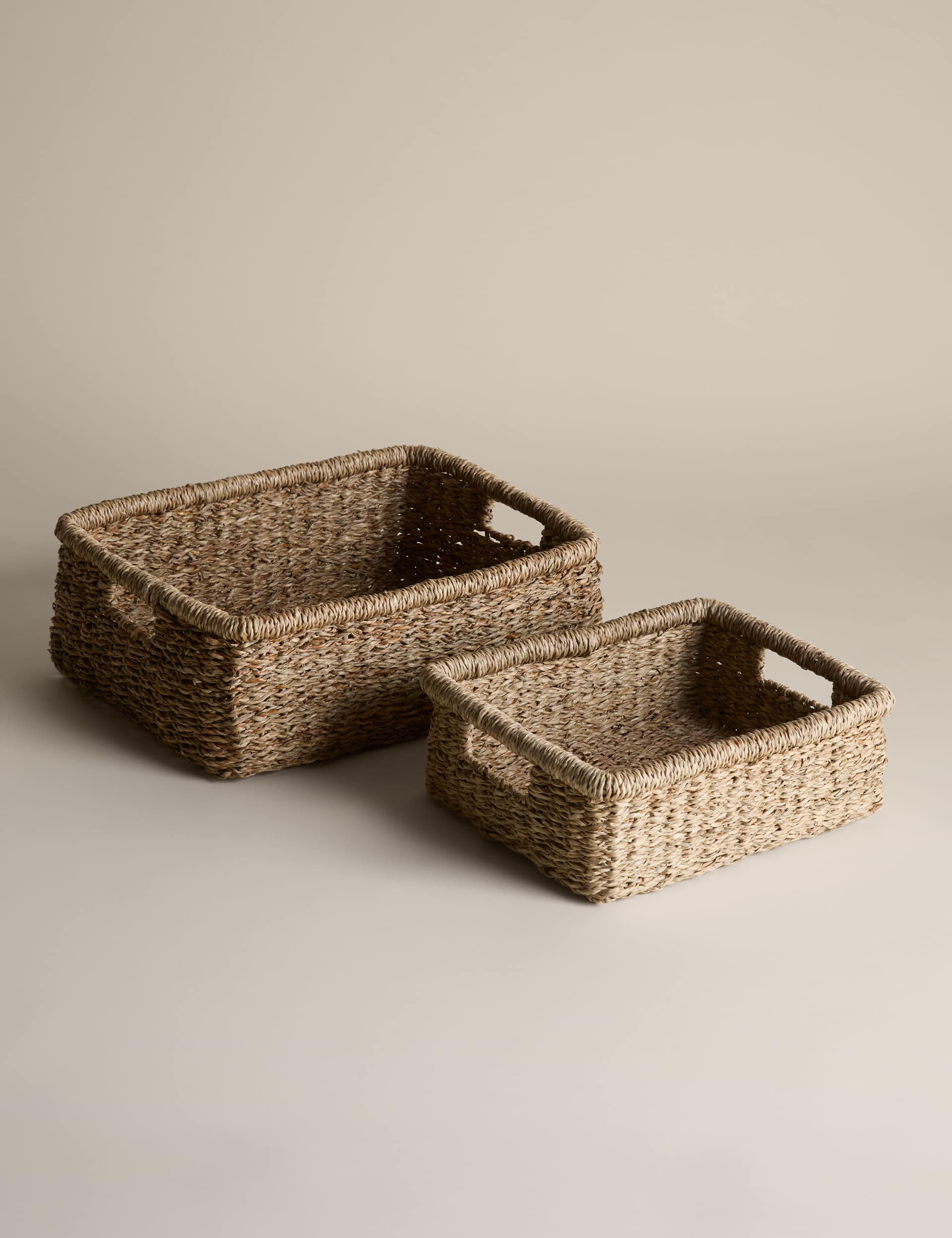 Seagrass rectangular baskets set of 2 (British brand)