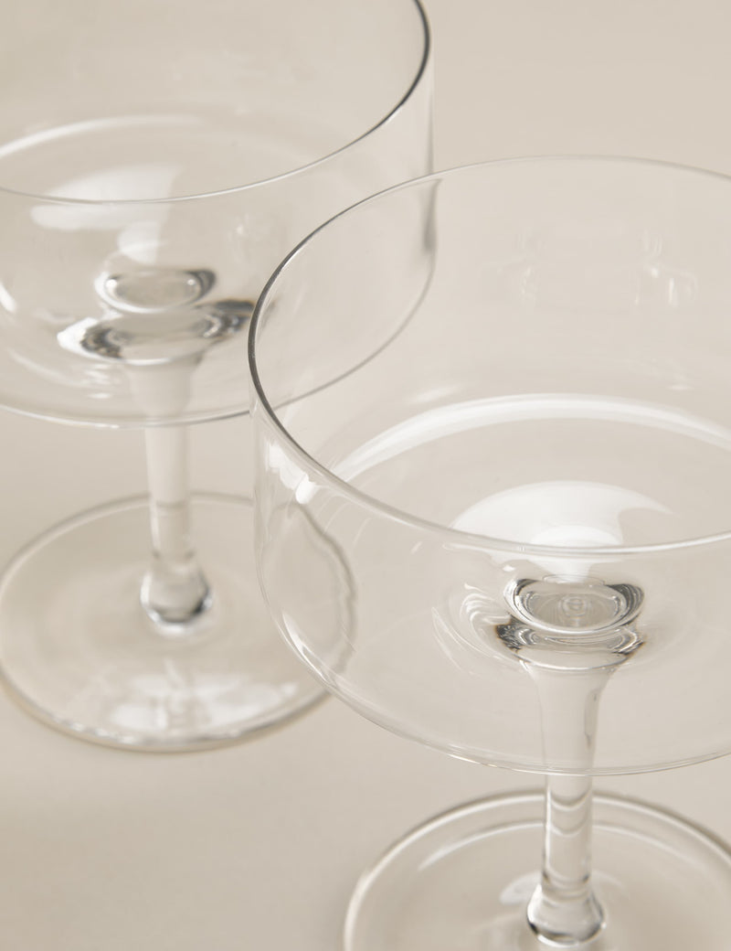 Set of 2 straight sided coupe glasses (British brand)