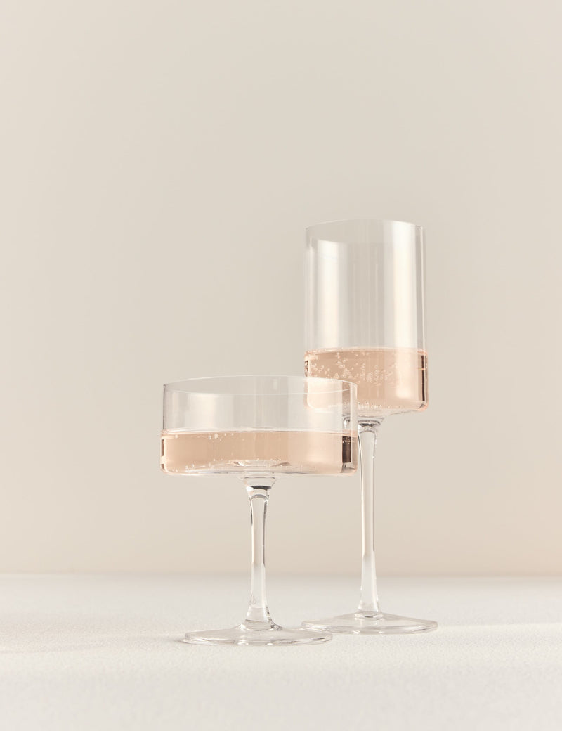 Set of 2 straight sided coupe glasses (British brand)