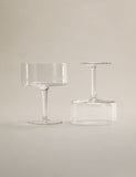 Set of 2 straight sided coupe glasses (British brand)