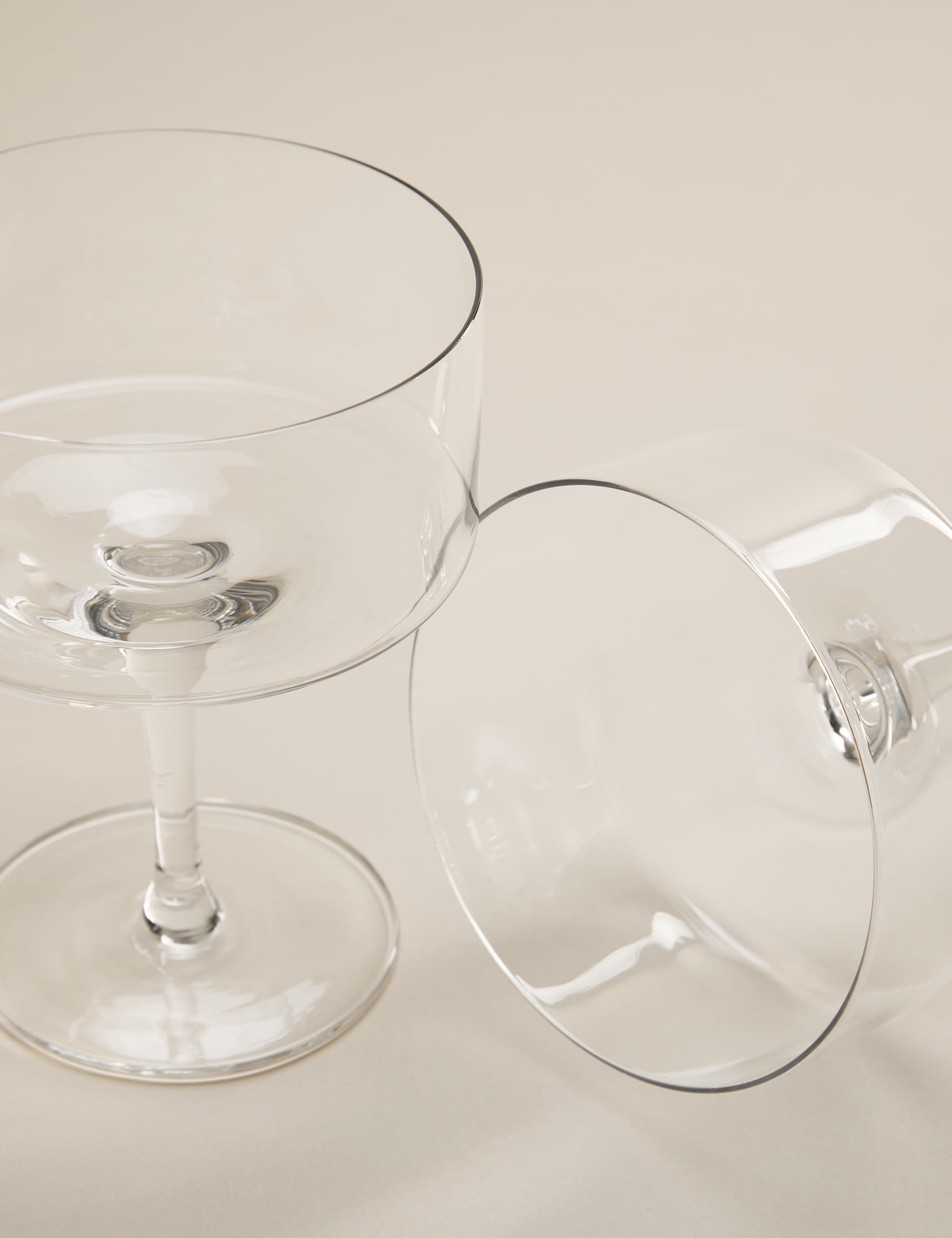 Set of 2 straight sided coupe glasses (British brand)