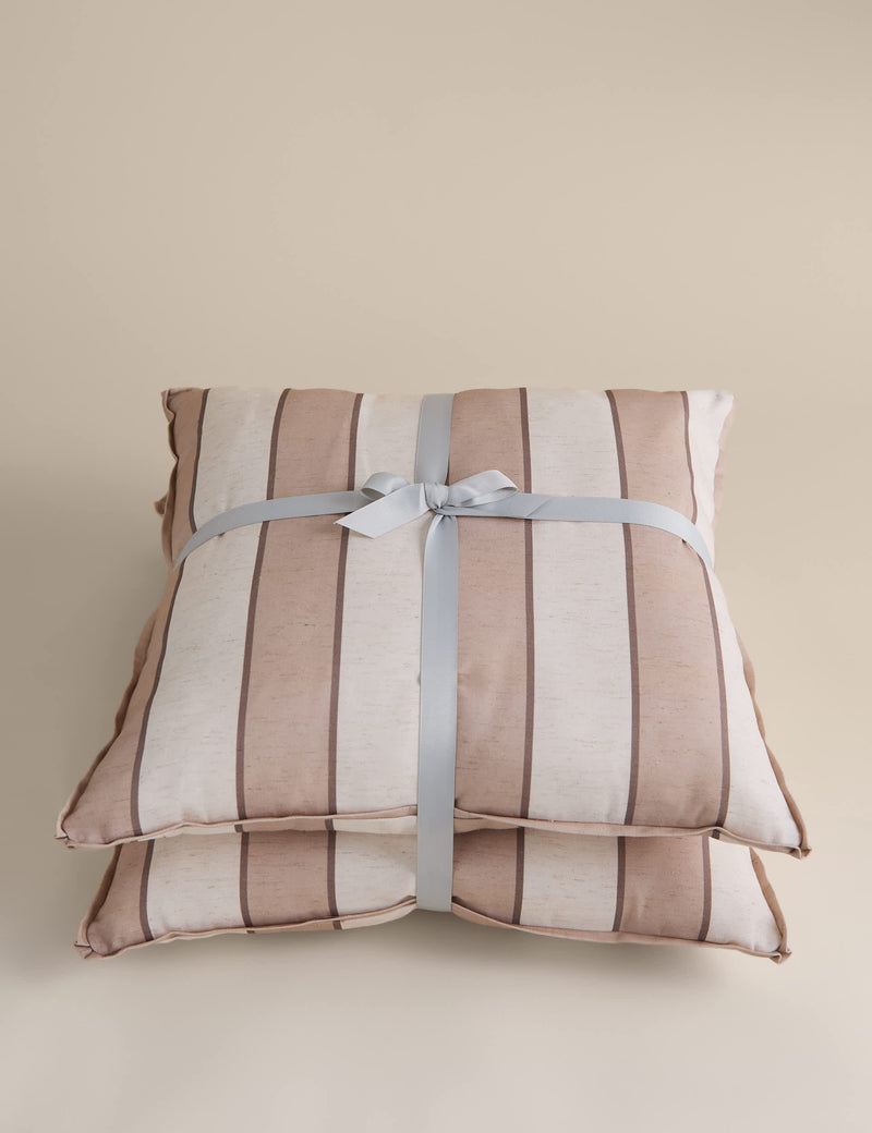 Outdoor cushions striped square set of two 50cm, UK version
