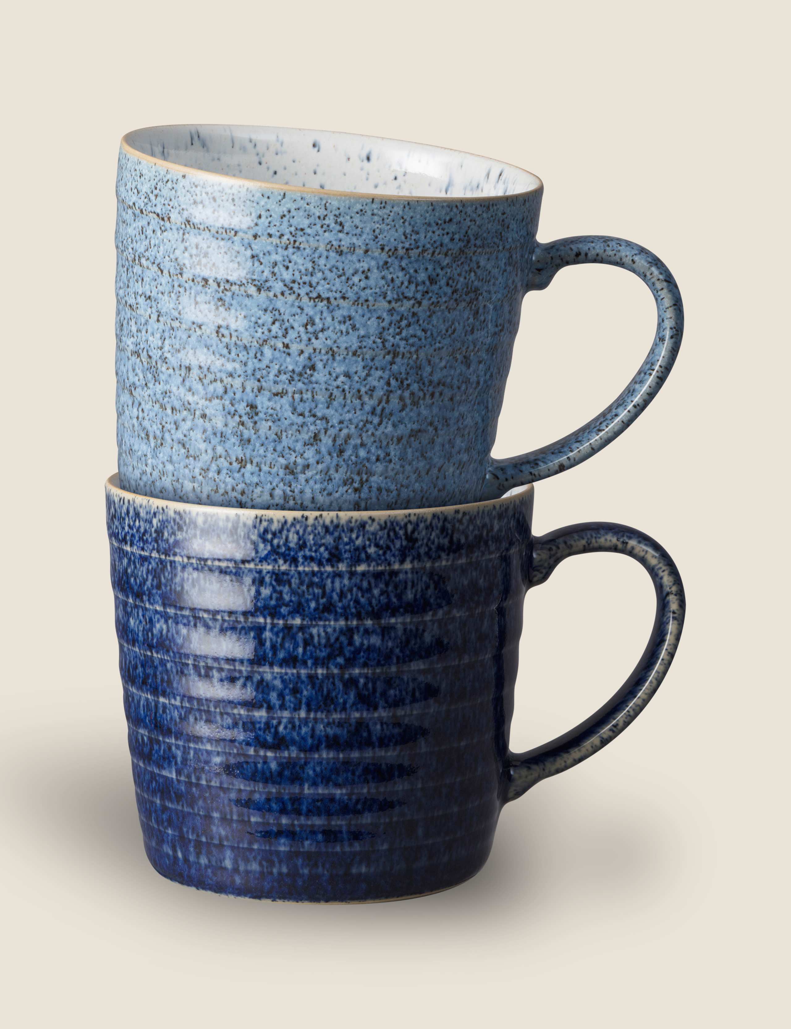 Studio Blue ridged mugs set of 2 (British brand)