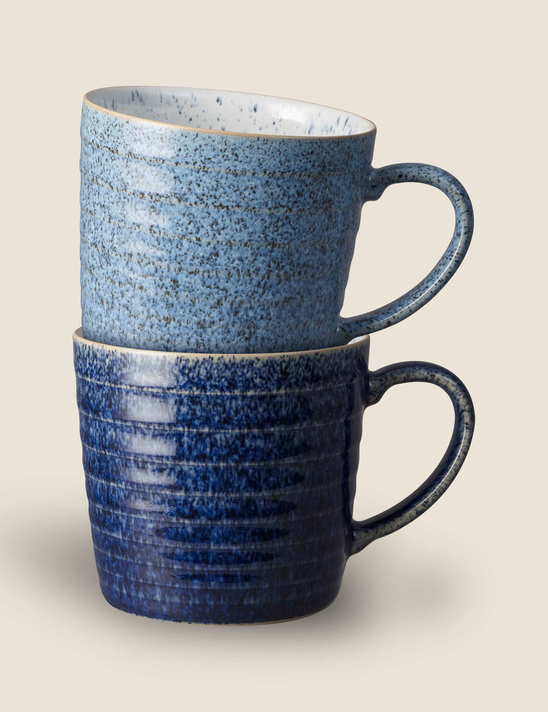 Studio Blue ridged mugs set of 2 (British brand)