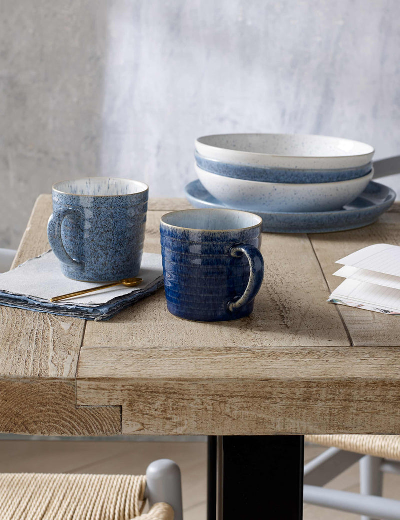 Studio Blue ridged mugs set of 2 (British brand)