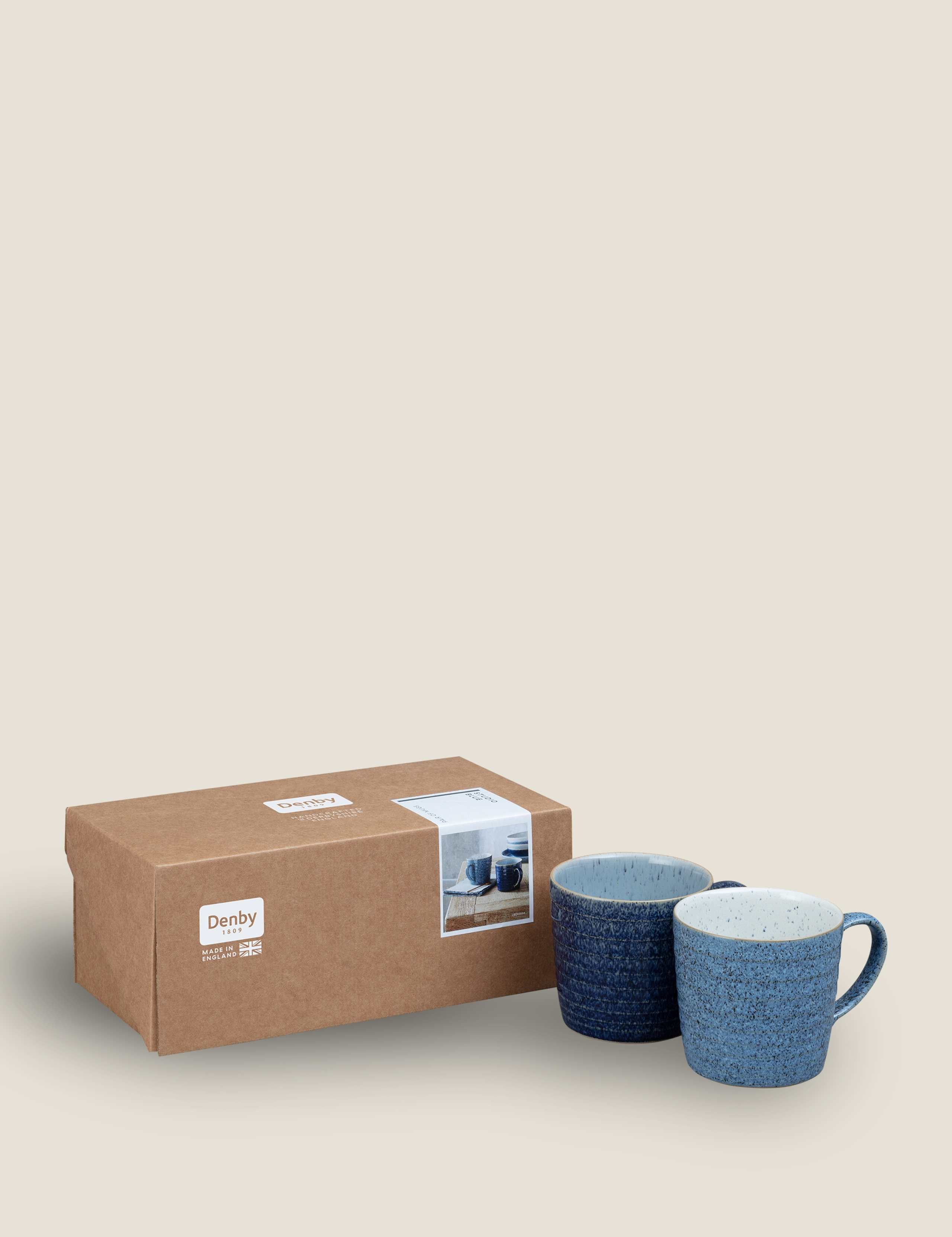 Studio Blue ridged mugs set of 2 (British brand)