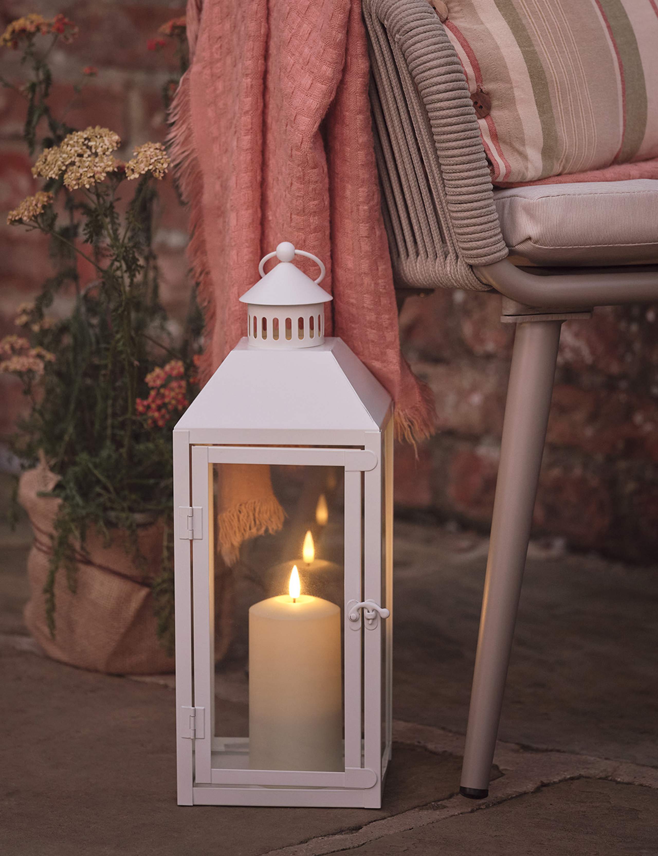 TruGlow set of two decorative LED lanterns for outdoor use - British product