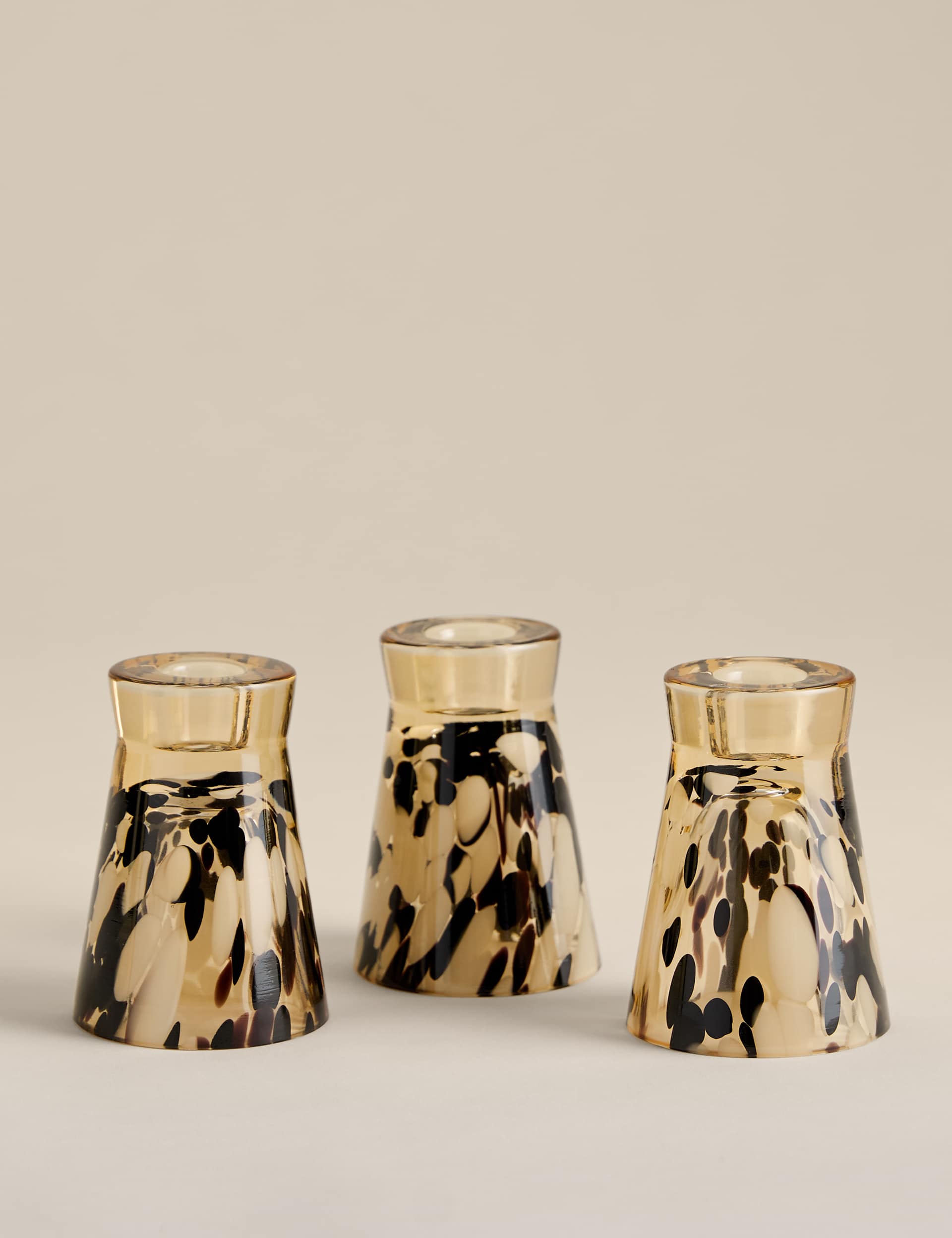 Set of three animal confetti candle holders (British brand)