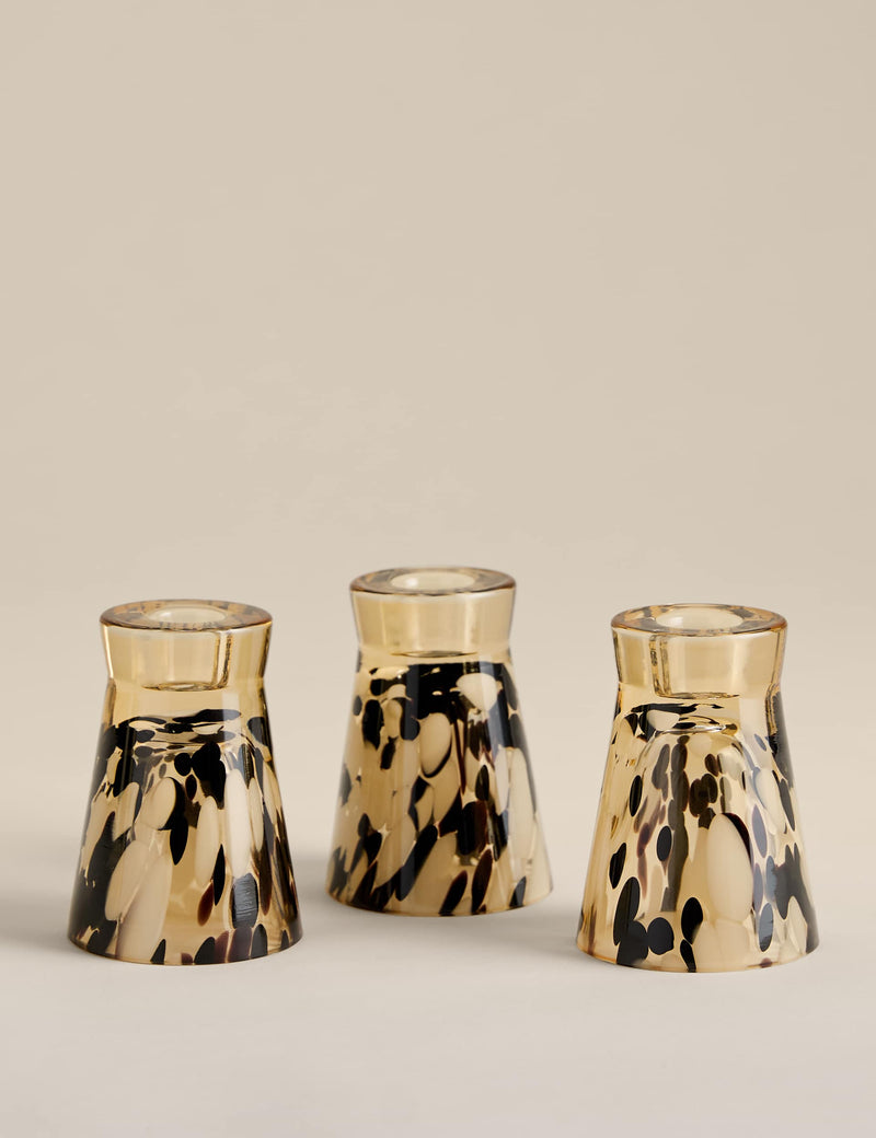Set of three animal confetti candle holders (British brand)