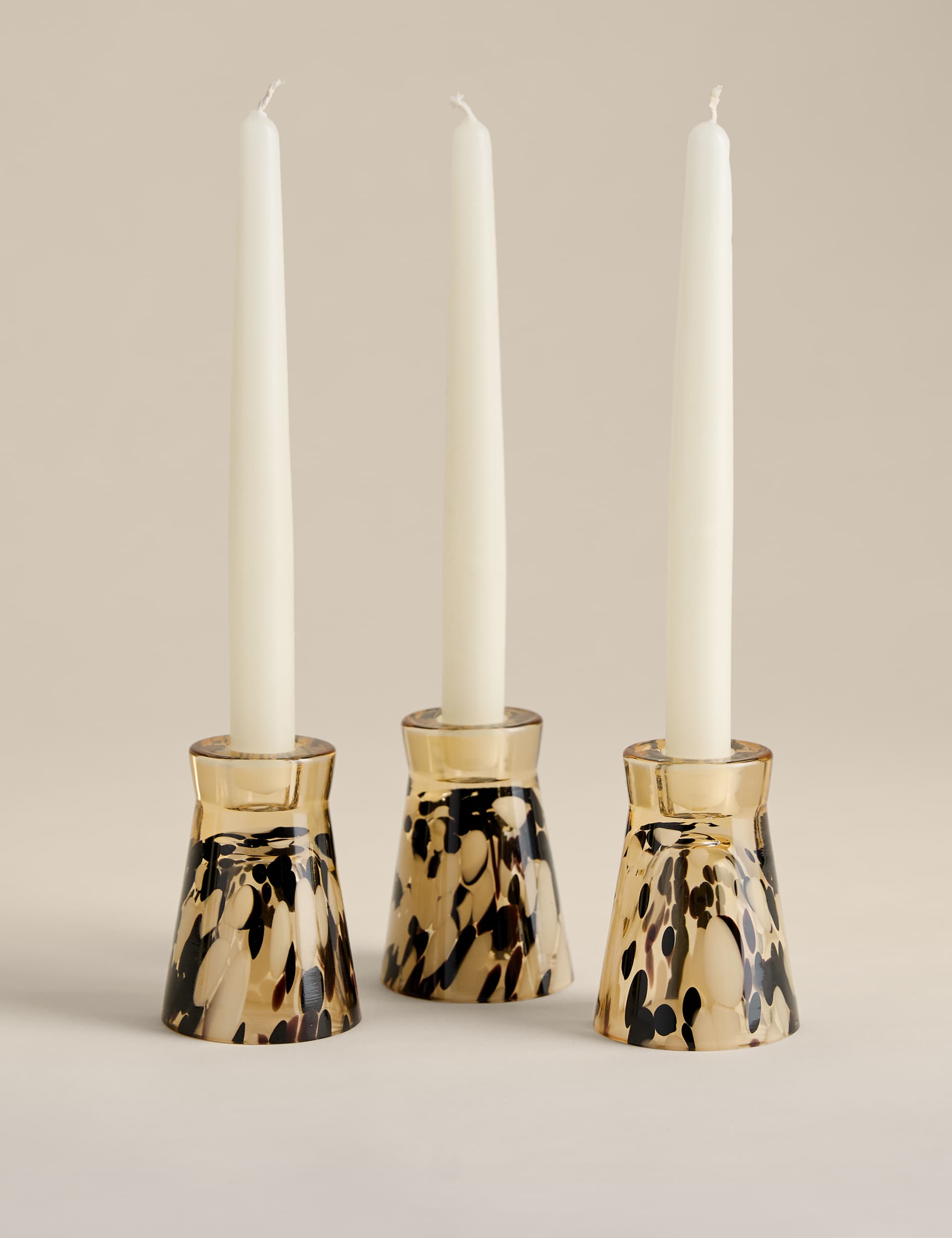 Set of three animal confetti candle holders (British brand)
