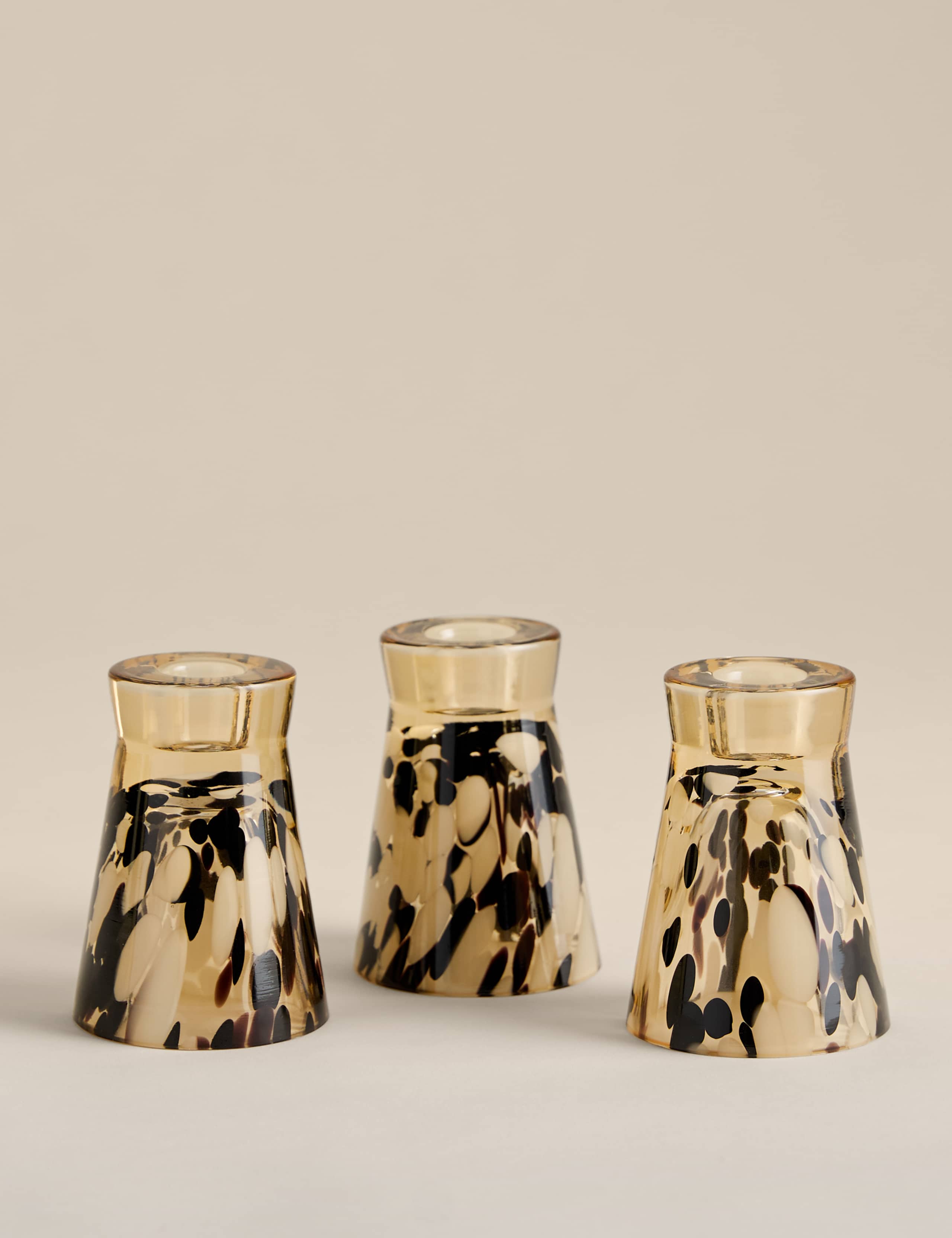 Set of three animal confetti candle holders (British brand)