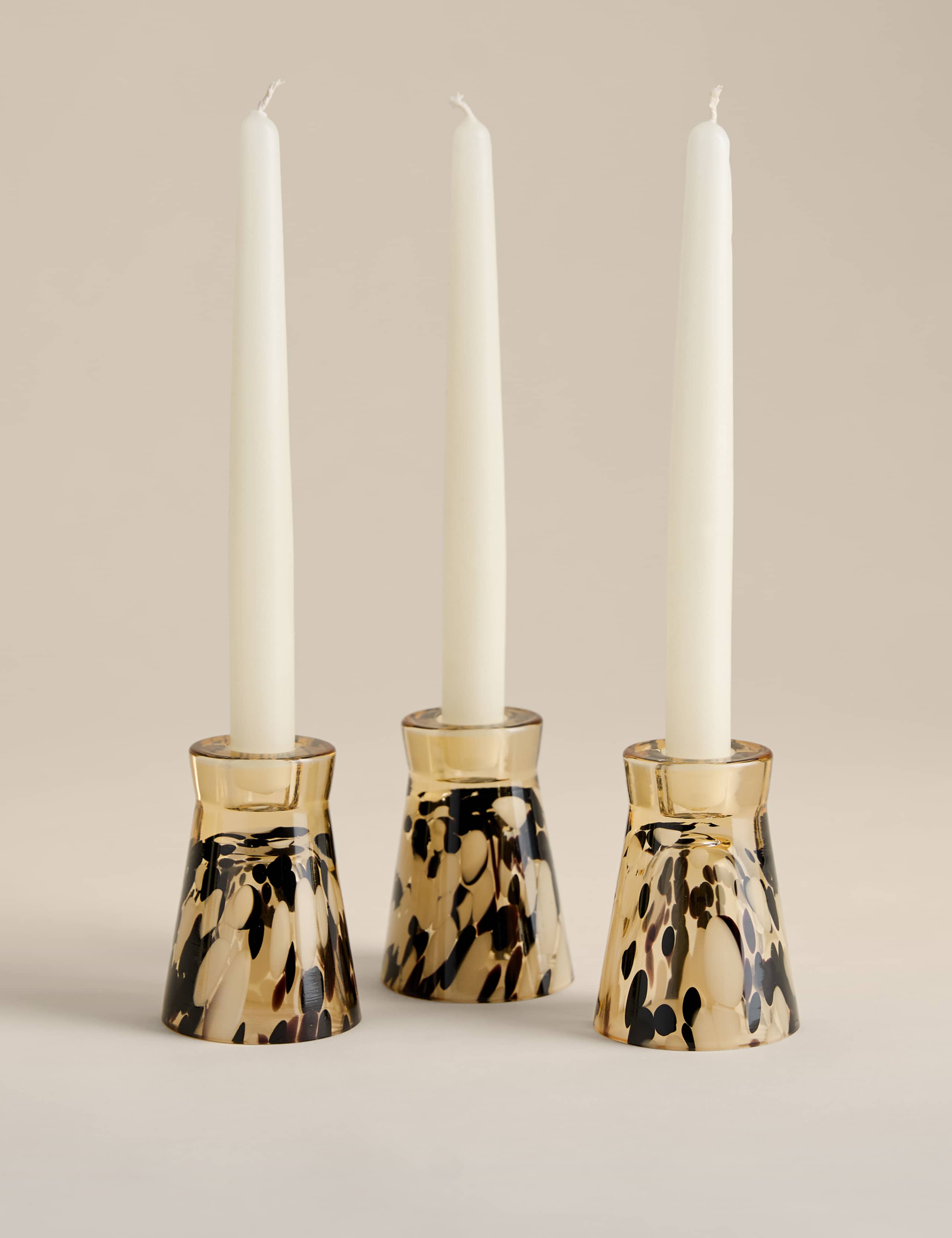 Set of three animal confetti candle holders (British brand)