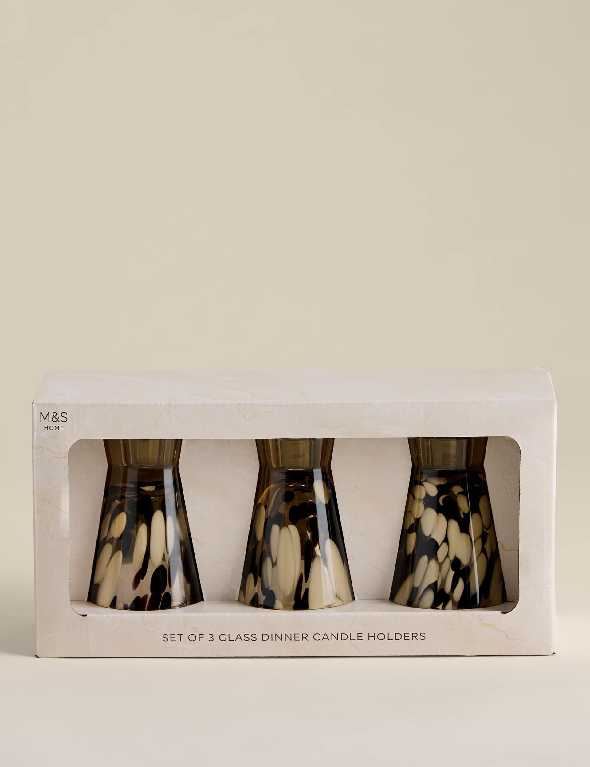 Set of three animal confetti candle holders (British brand)