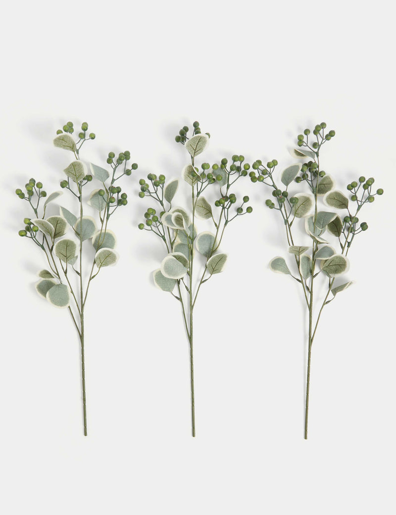 Set of 3 Artificial Berry Single Stems