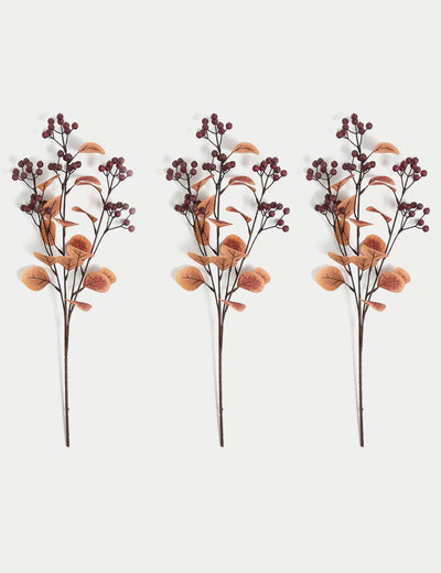 M&S Set of 3 Artificial Berry Single Stems- Buy online at McGrocer