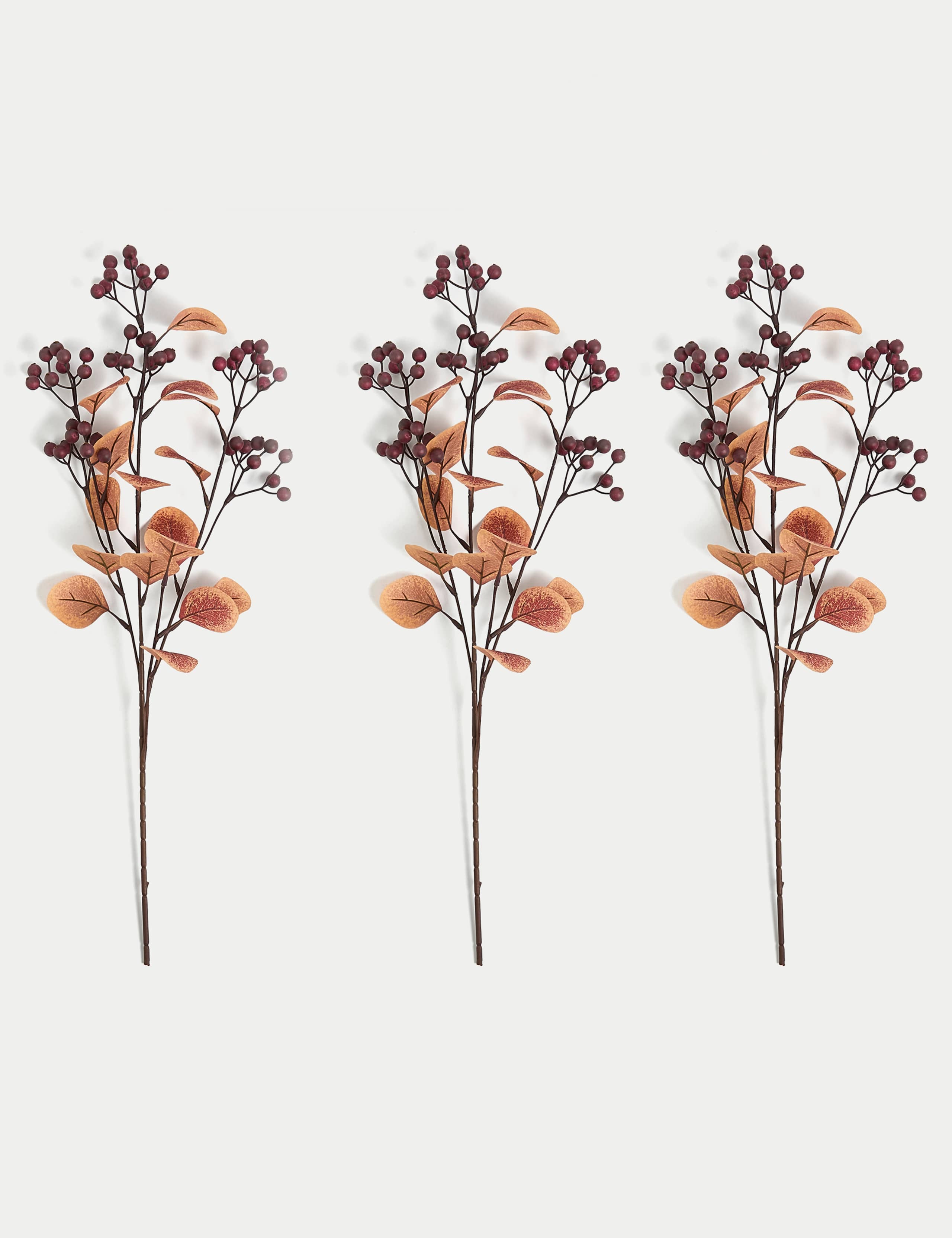 Set of 3 Artificial Berry Single Stems