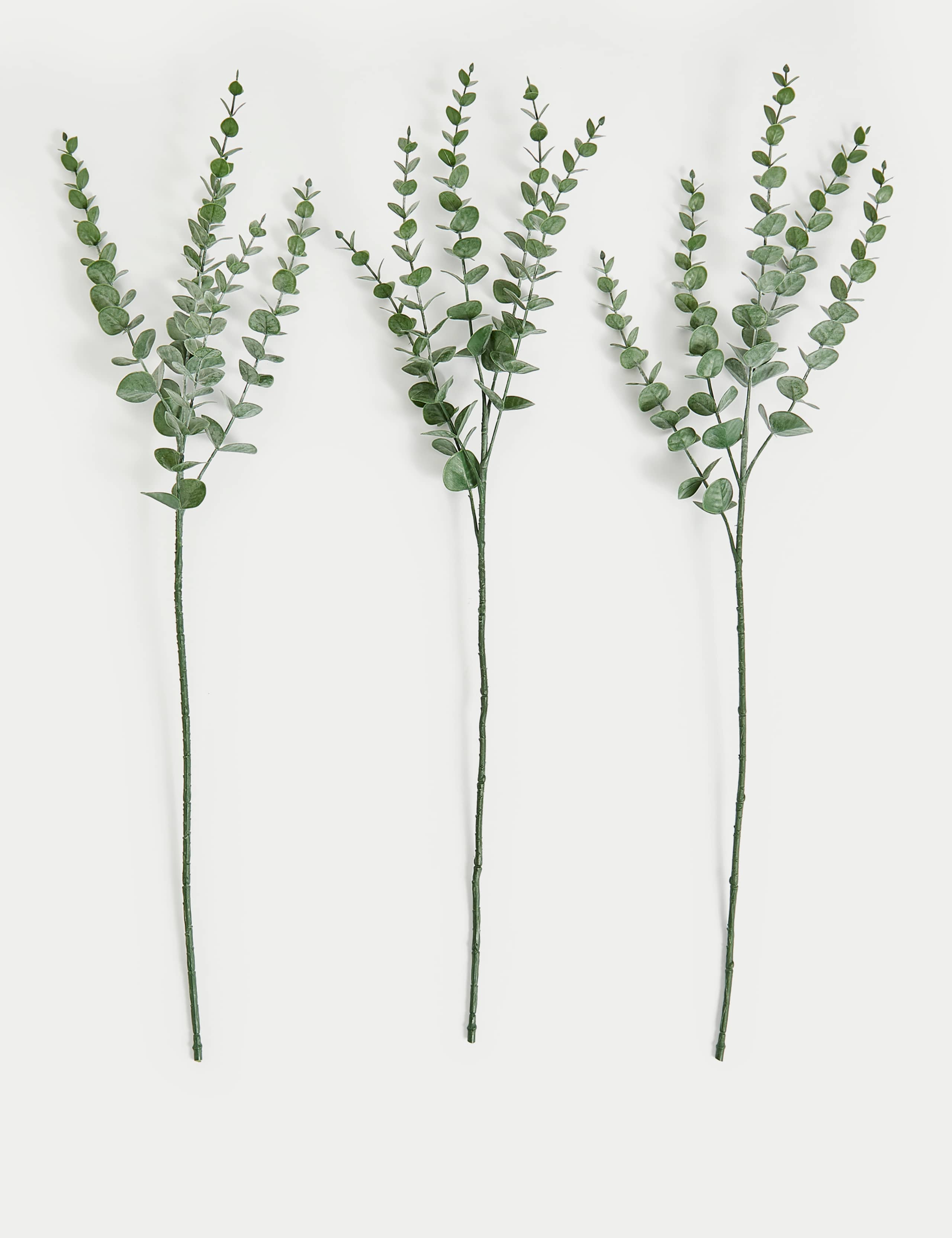 Sett med 3 kunstige eukalyptus enkeltstilker
