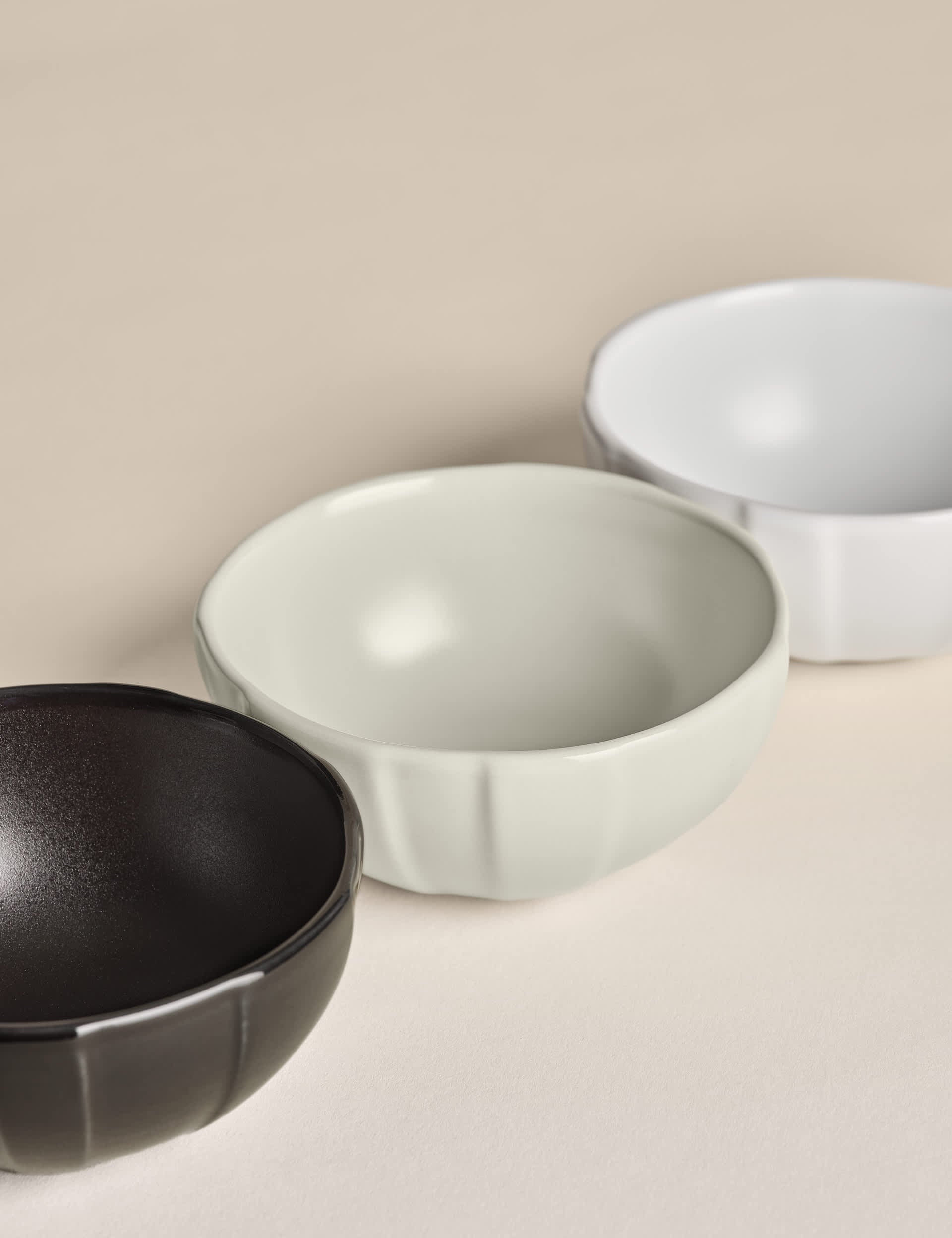 M&S X Kelly Hoppen ceramic textured nibble bowls set of 3 (British brand)