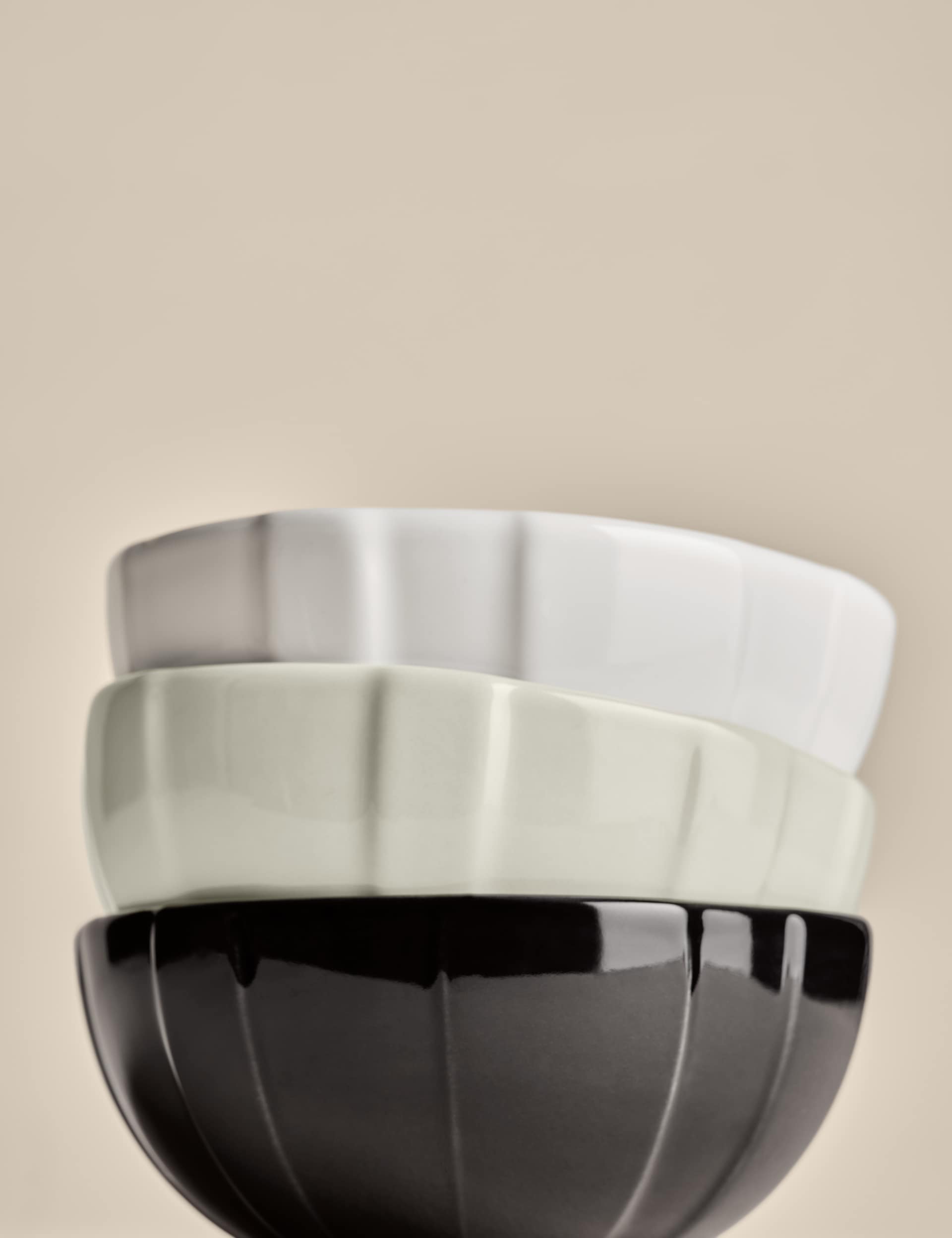 M&S X Kelly Hoppen ceramic textured nibble bowls set of 3 (British brand)